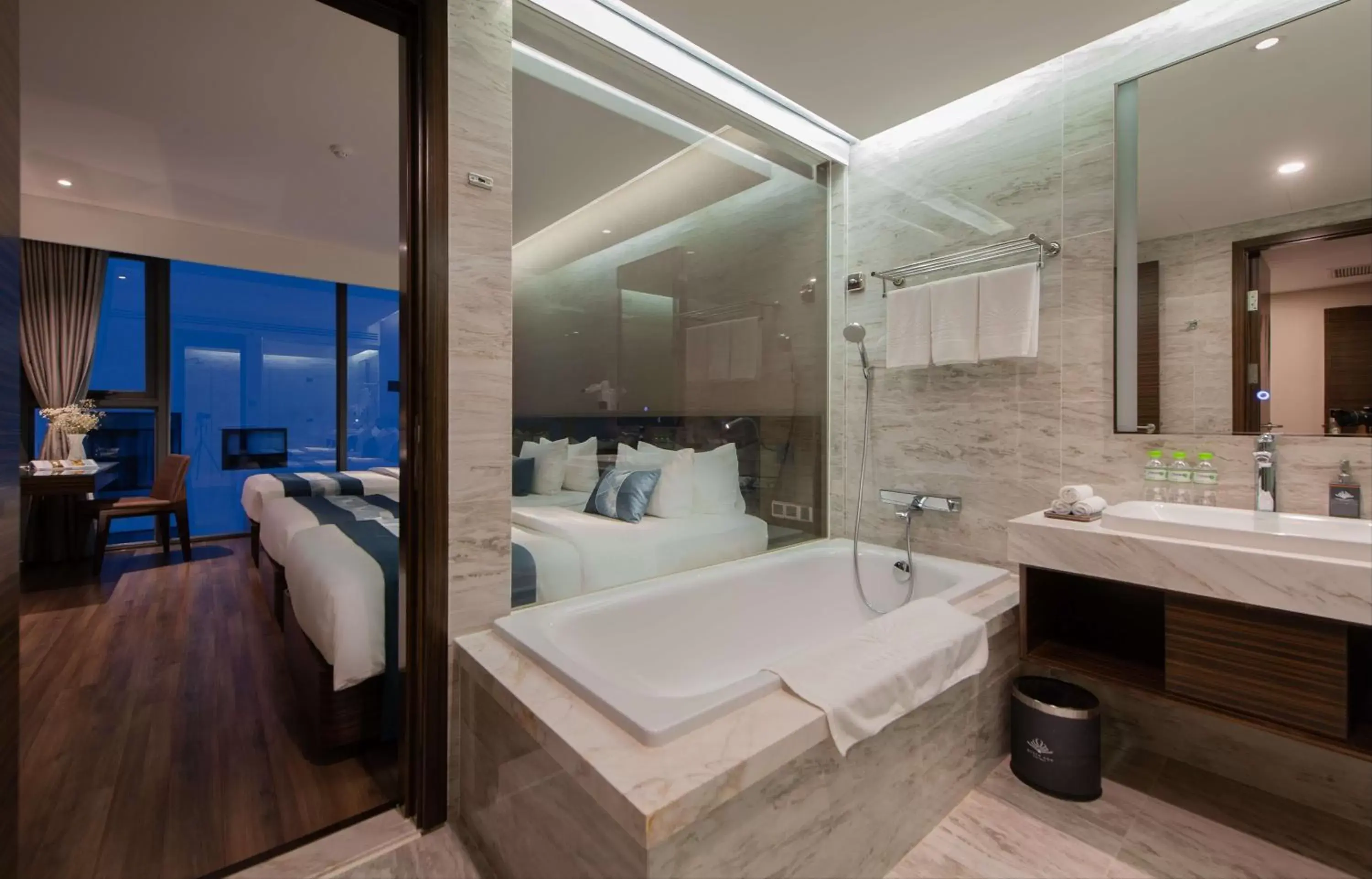 Bed, Bathroom in Queen Ann Nha Trang Hotel