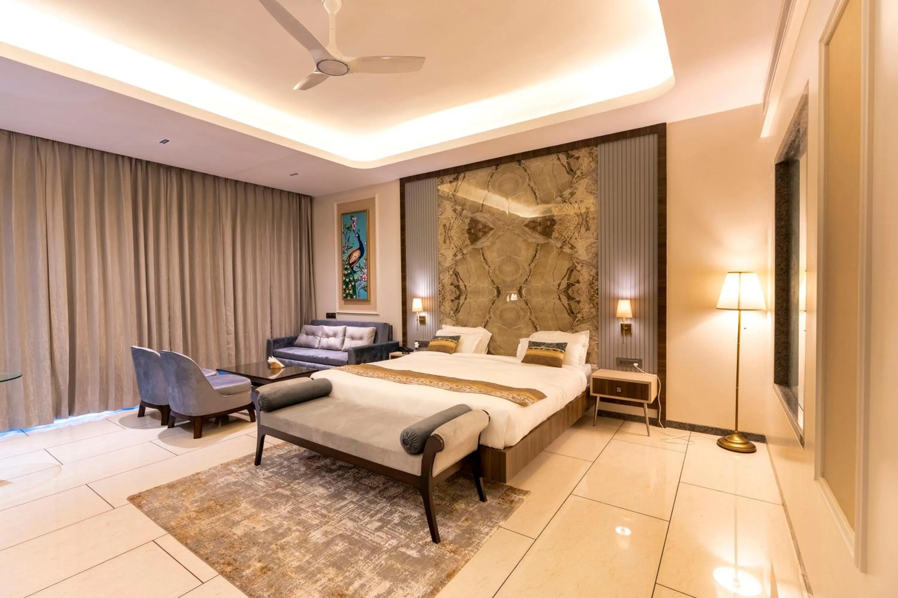 Bed in Mountain Creek Villa Udaipur