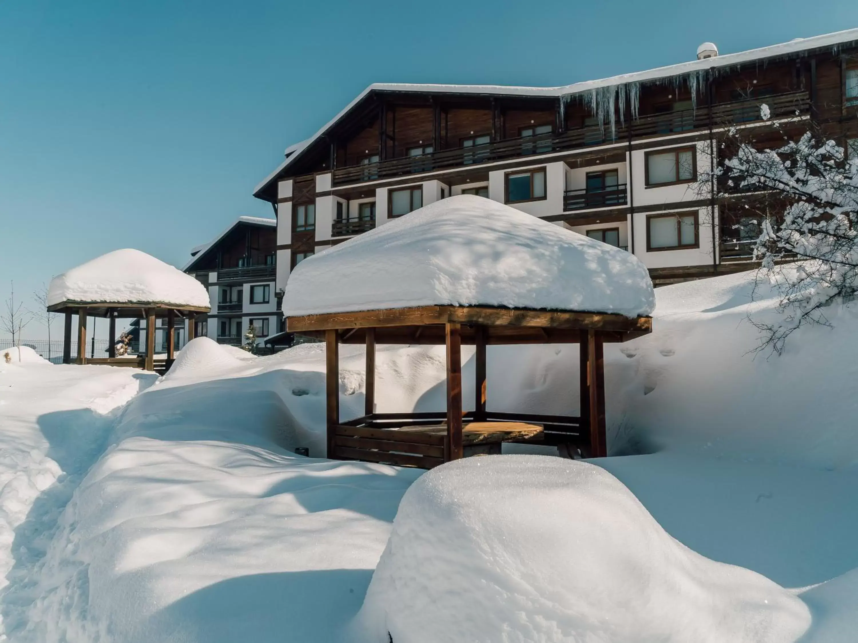 Property building, Winter in Green Life Resort Bansko