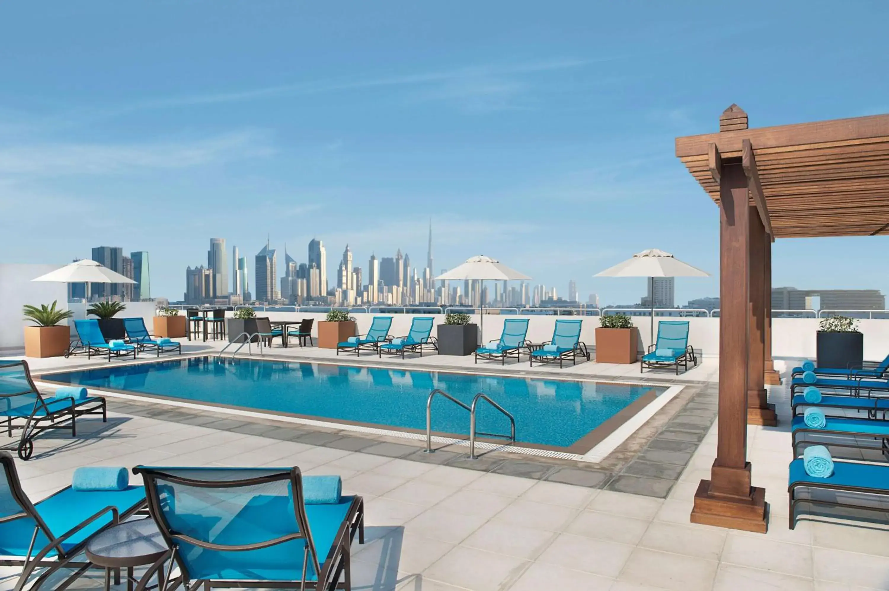 Pool view, Swimming Pool in Hilton Garden Inn Dubai Al Mina - Jumeirah