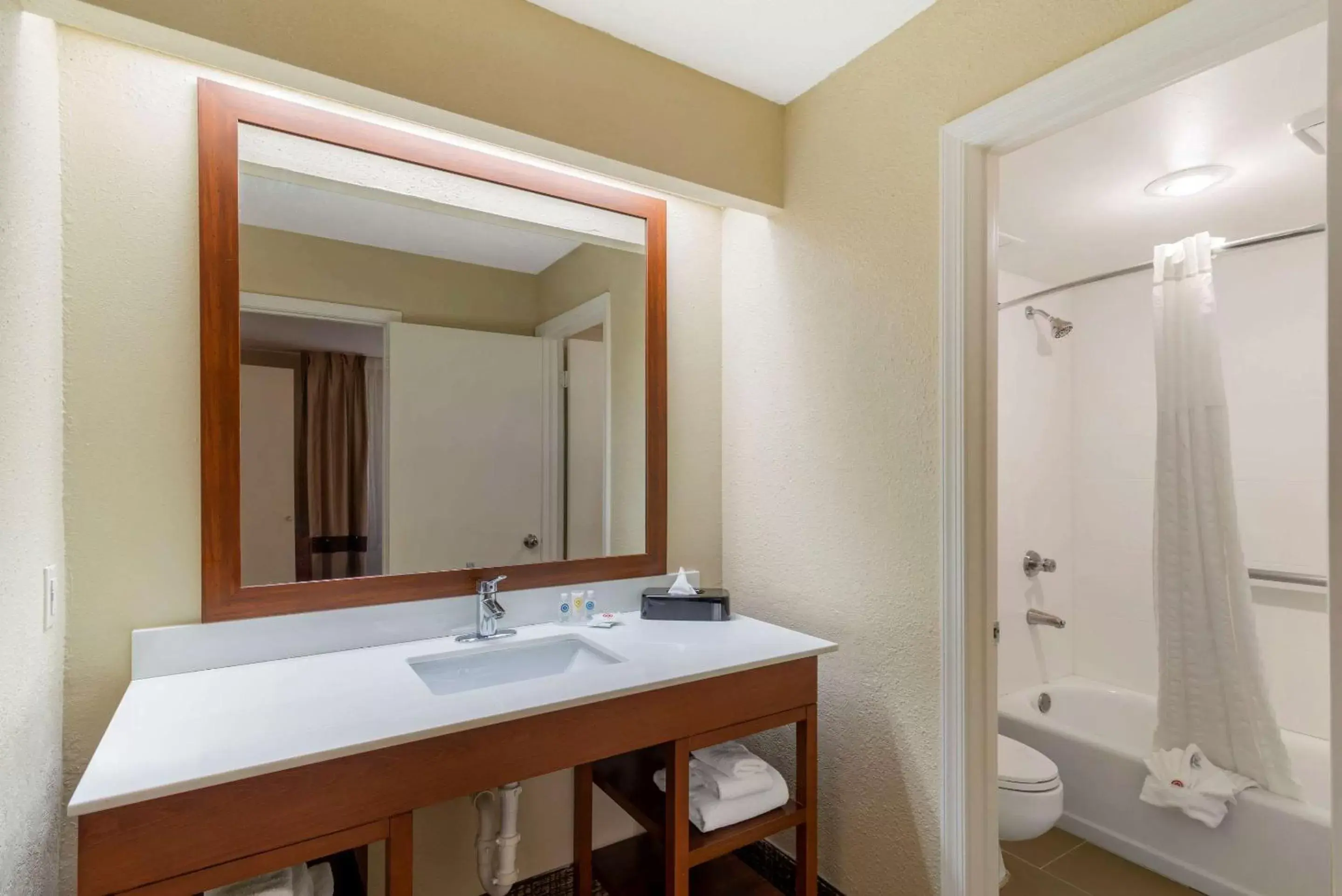 Bedroom, Bathroom in Comfort Inn & Suites - near Robins Air Force Base Main Gate