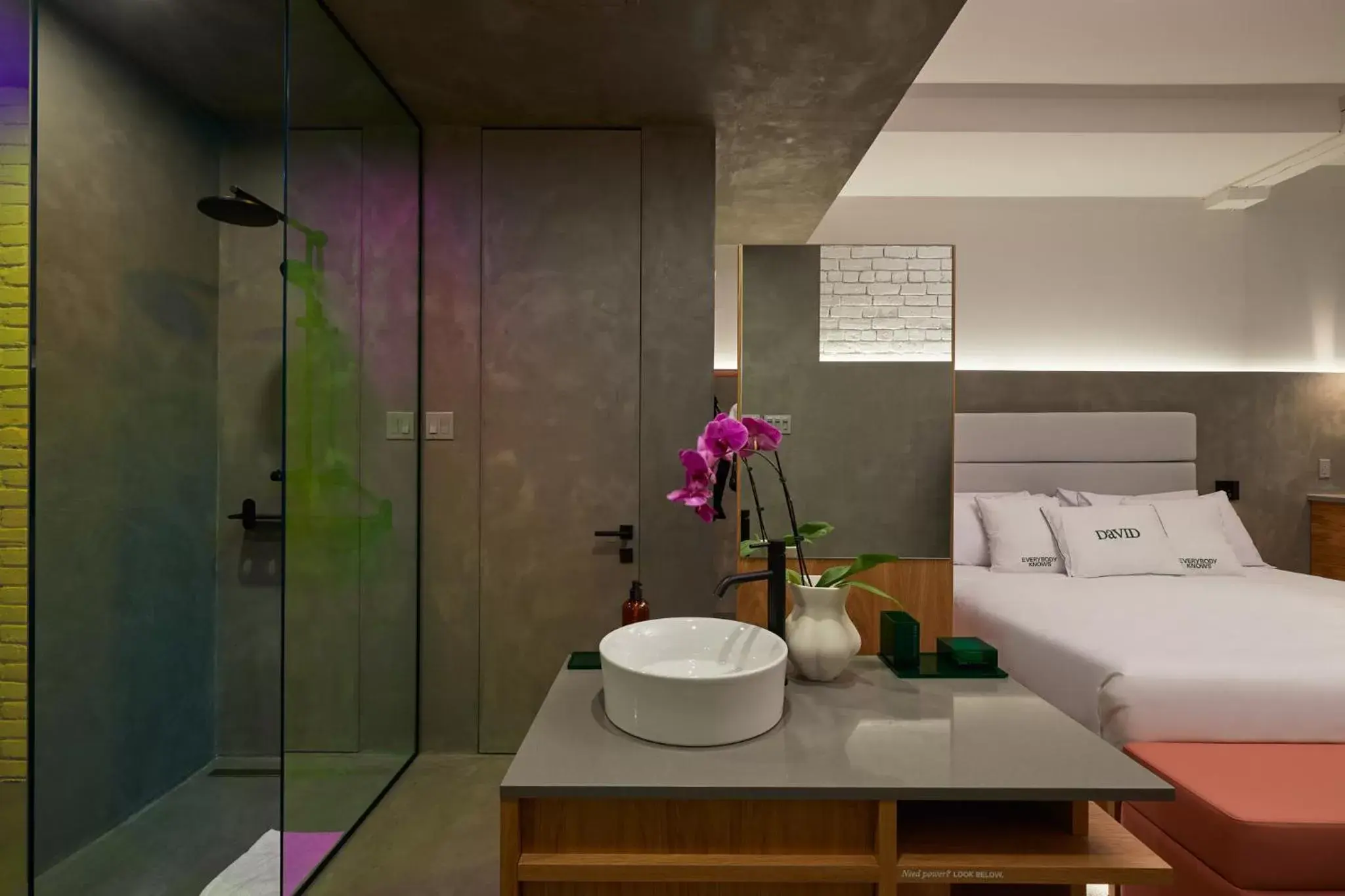 Bed, Bathroom in David Hotel