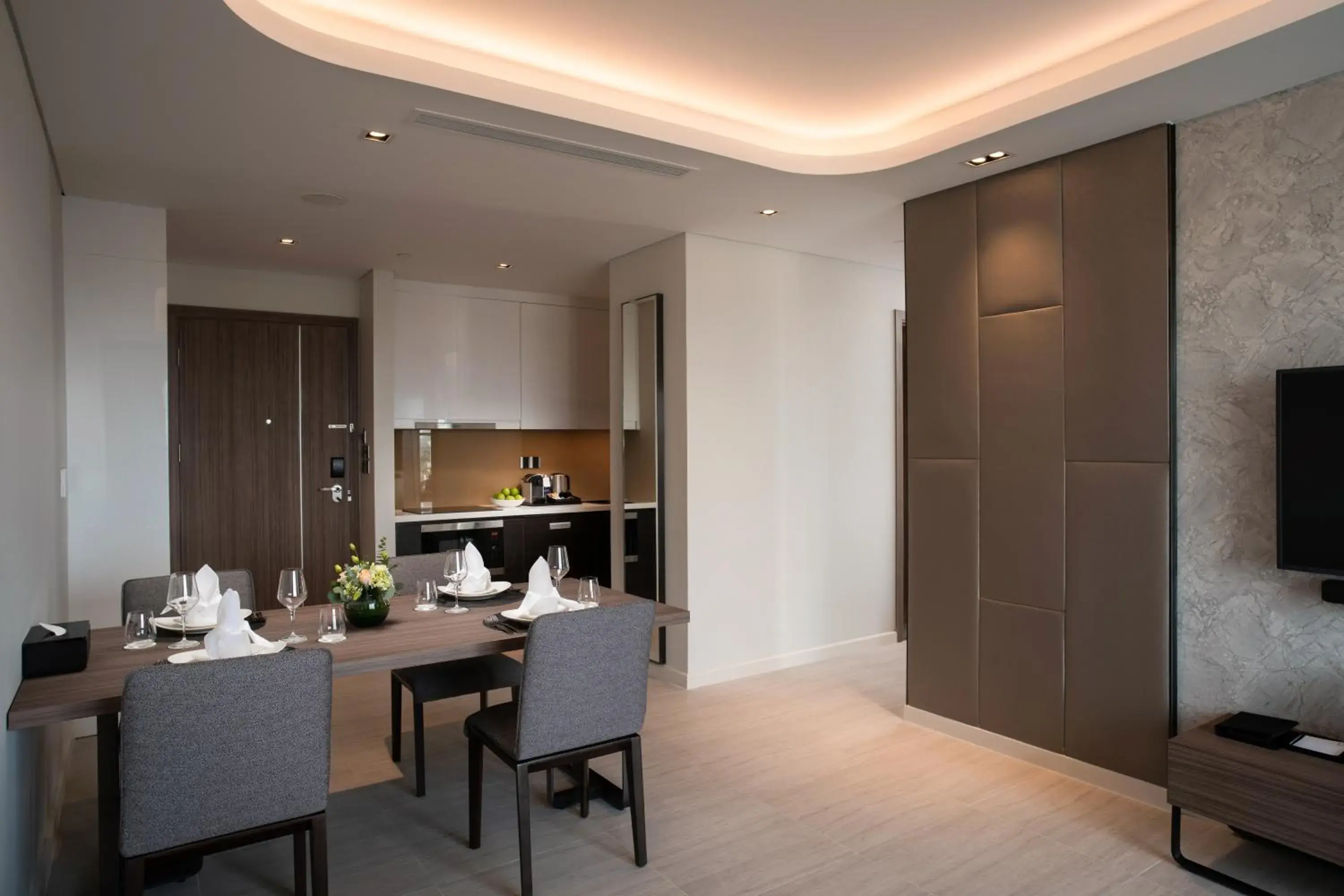 Dining area in Oakwood Residence Hanoi