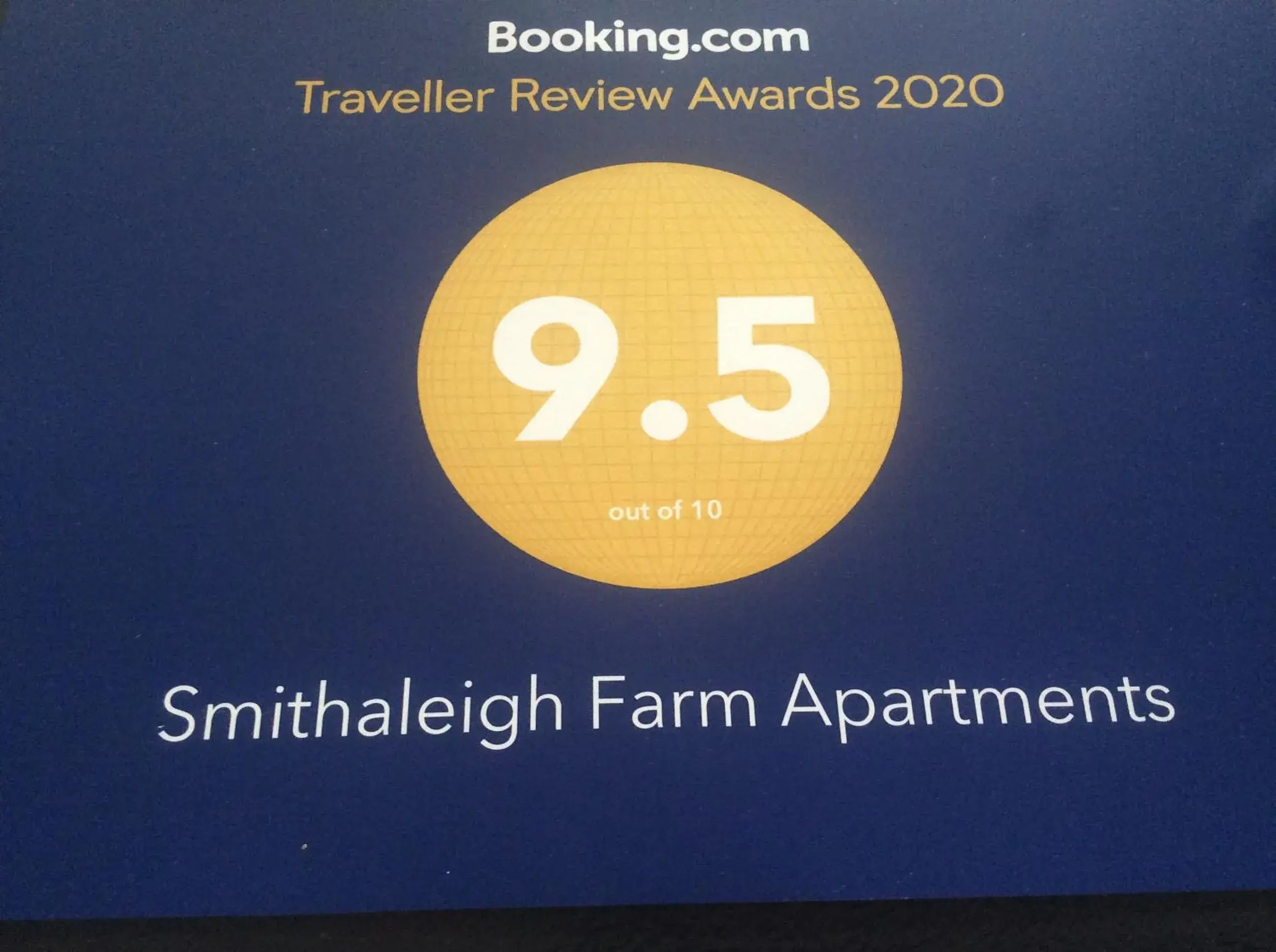 Certificate/Award in Smithaleigh Farm Rooms and Apartments