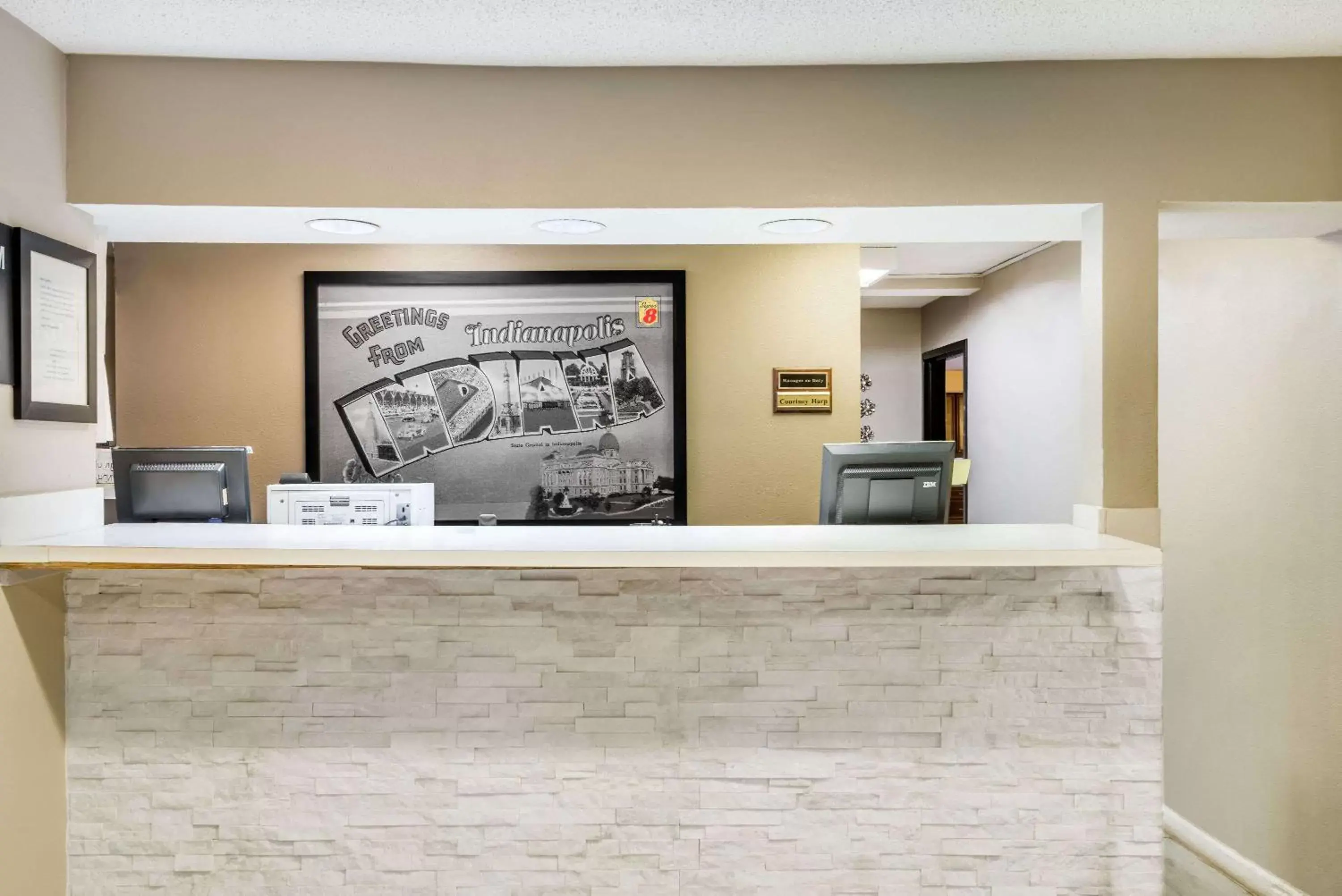 Lobby or reception, Lobby/Reception in Super 8 by Wyndham Indianapolis/NE/Castleton Area