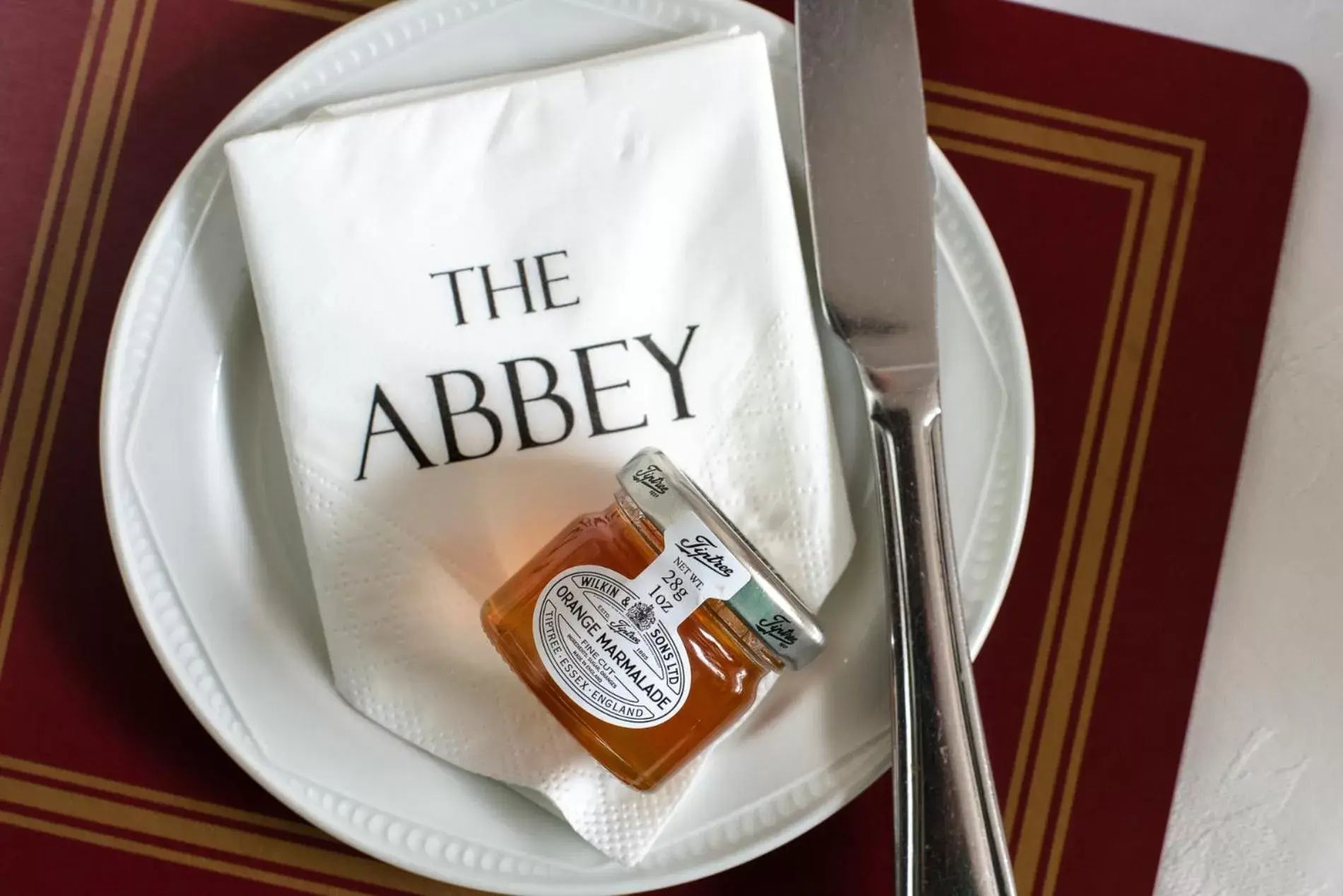 Breakfast, Property Logo/Sign in The Abbey Townhouse - Cheltenham