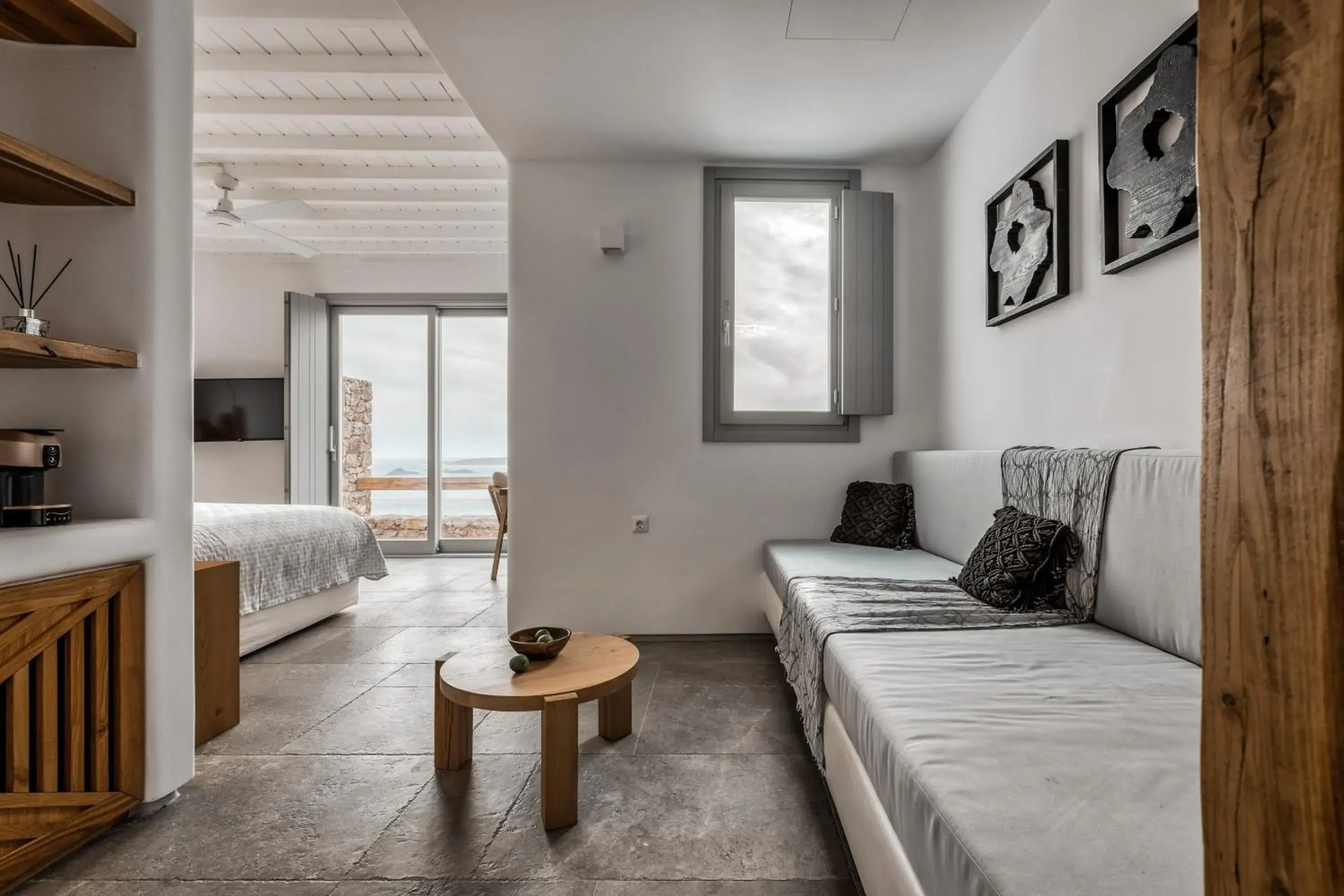 Living room, Seating Area in Alissachni Mykonos