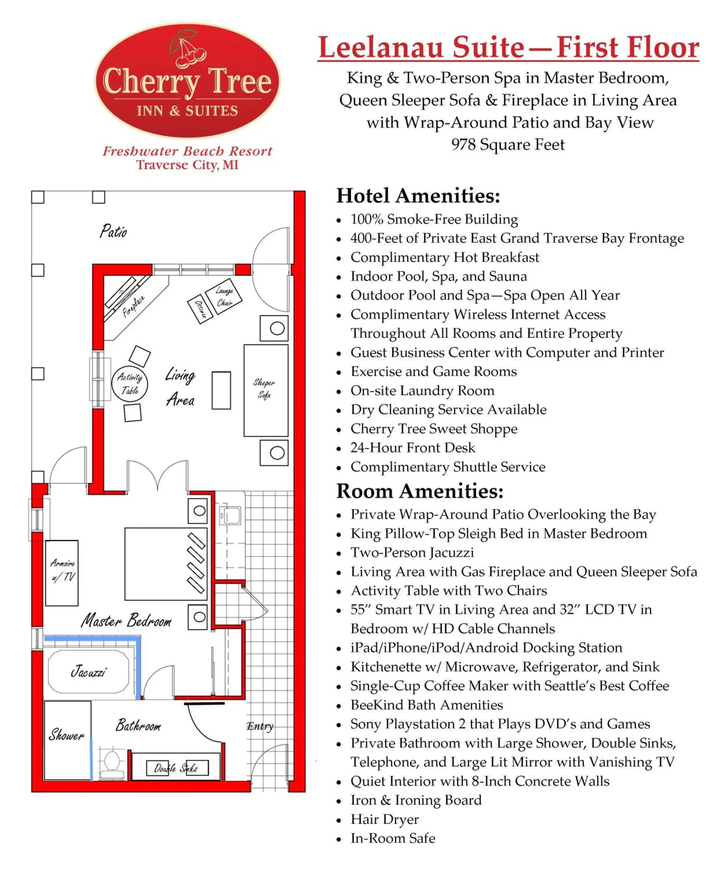 Photo of the whole room, Floor Plan in Cherry Tree Inn & Suites