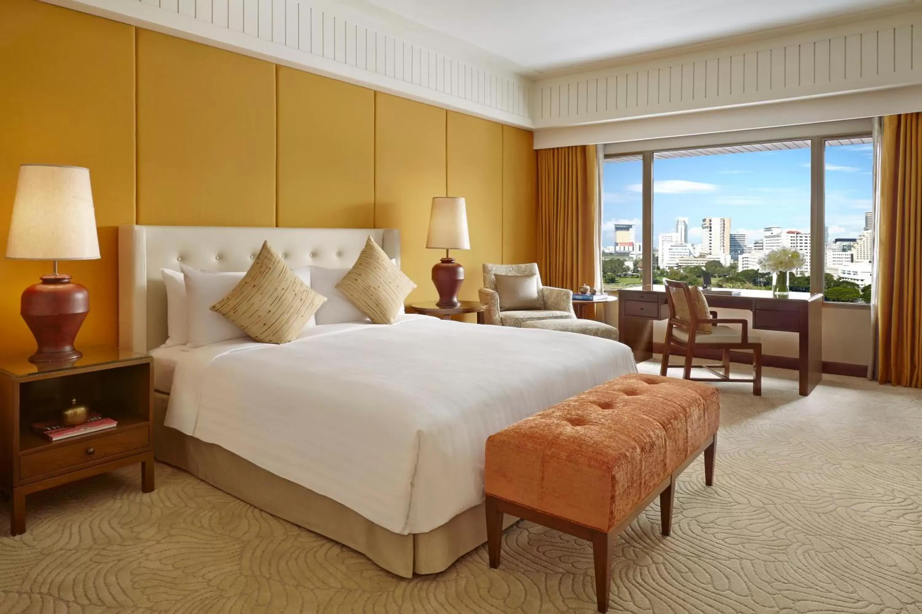 Bed in Anantara Siam Bangkok Hotel