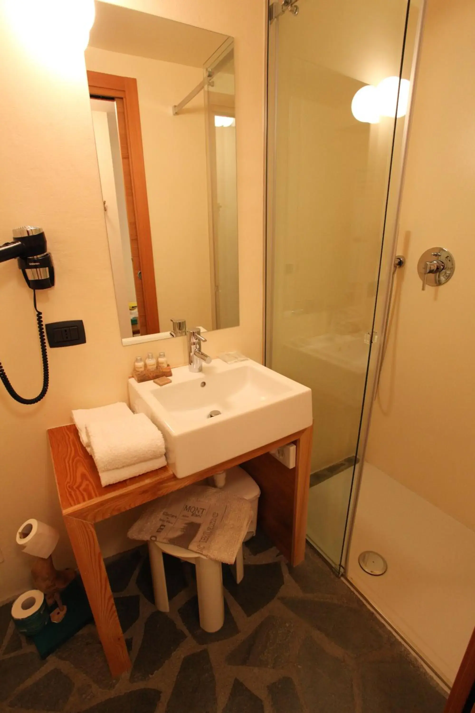 Shower, Bathroom in Hotel Berthod