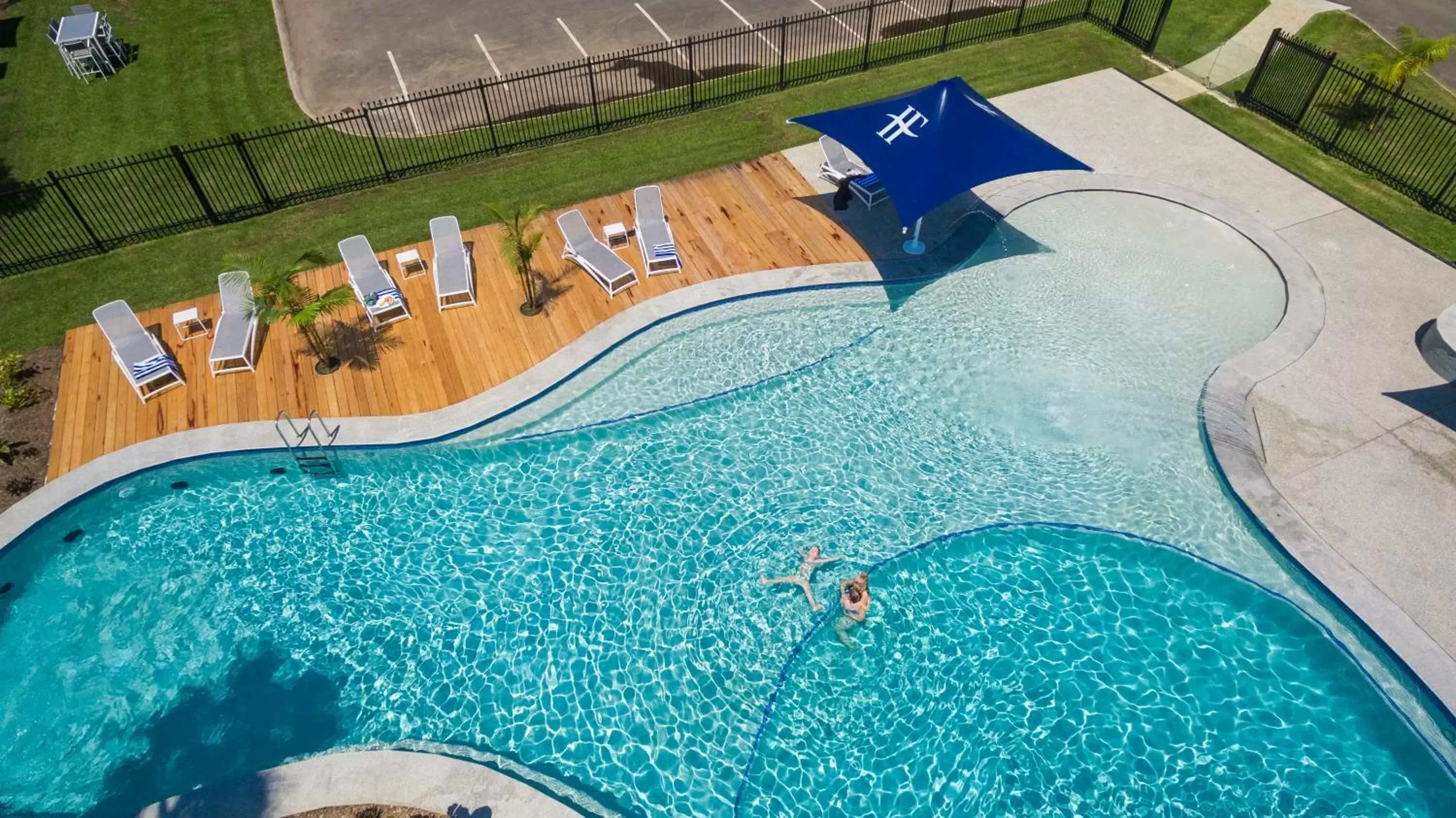 Bird's eye view, Pool View in Hotel Forster