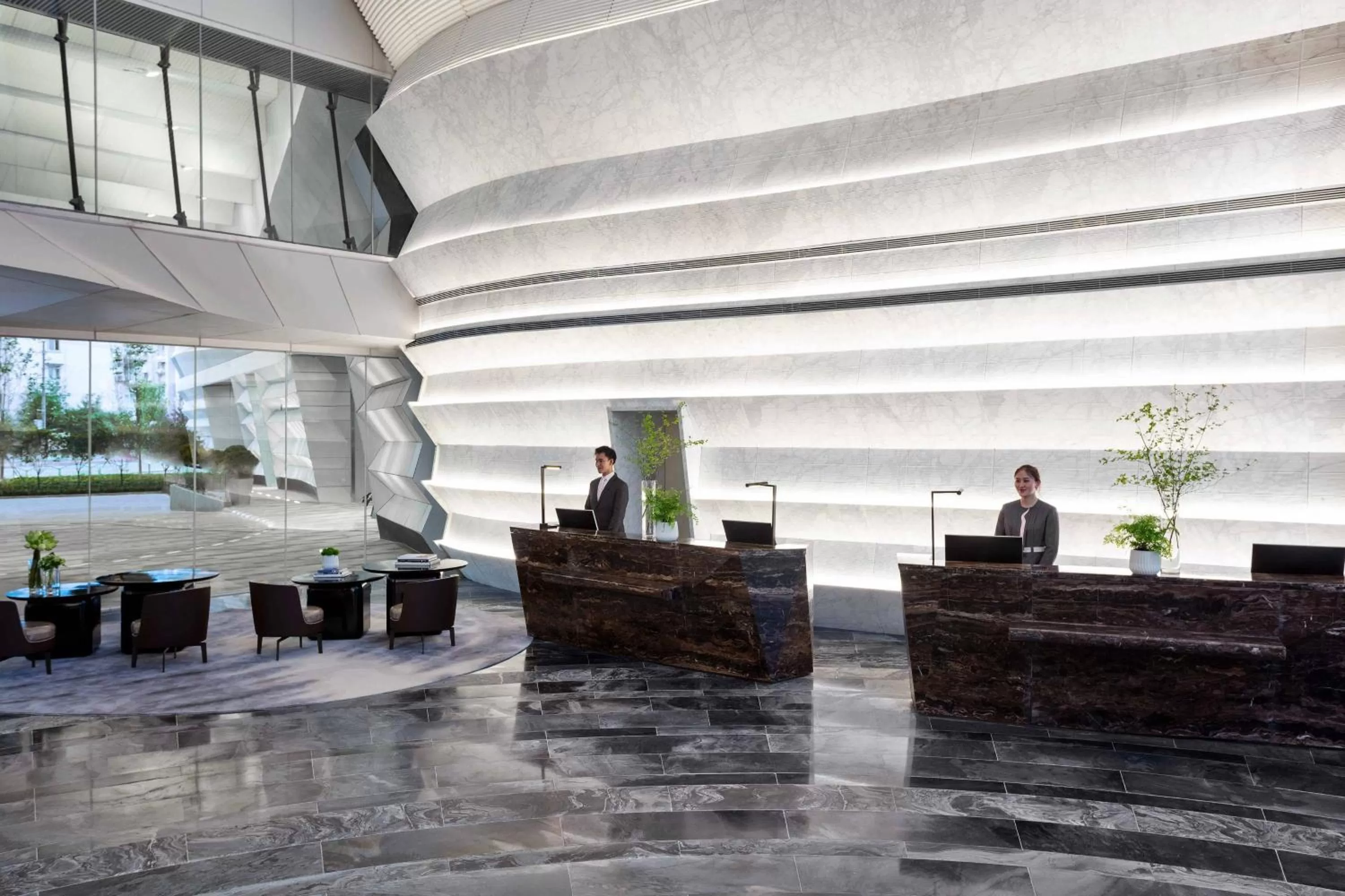 Lobby or reception in JW Marriott Marquis Hotel Shanghai Pudong