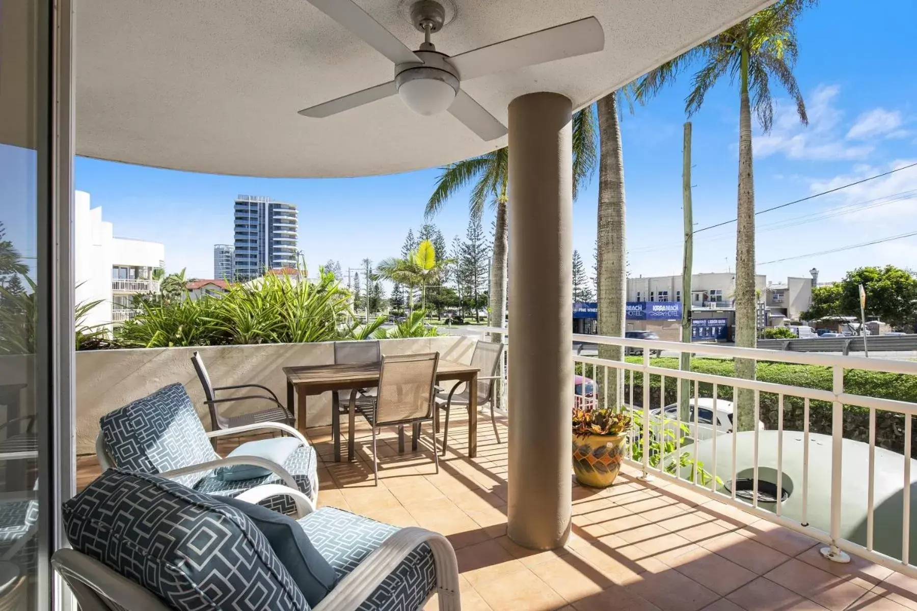 Patio, Balcony/Terrace in Kirra Palms Holiday Apartments