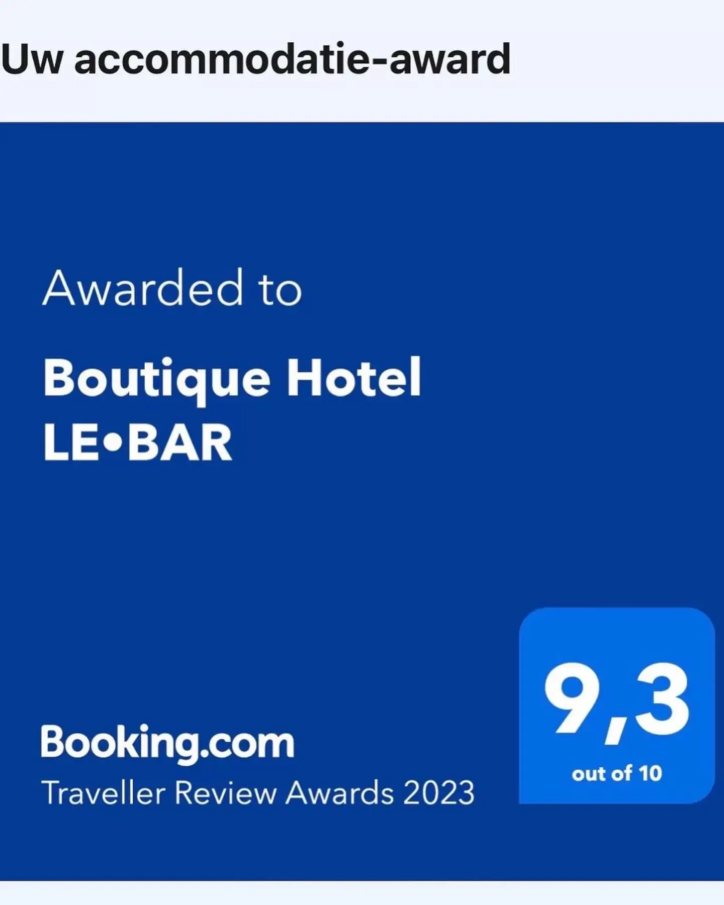 Logo/Certificate/Sign/Award in Boutique Hotel LE•BAR