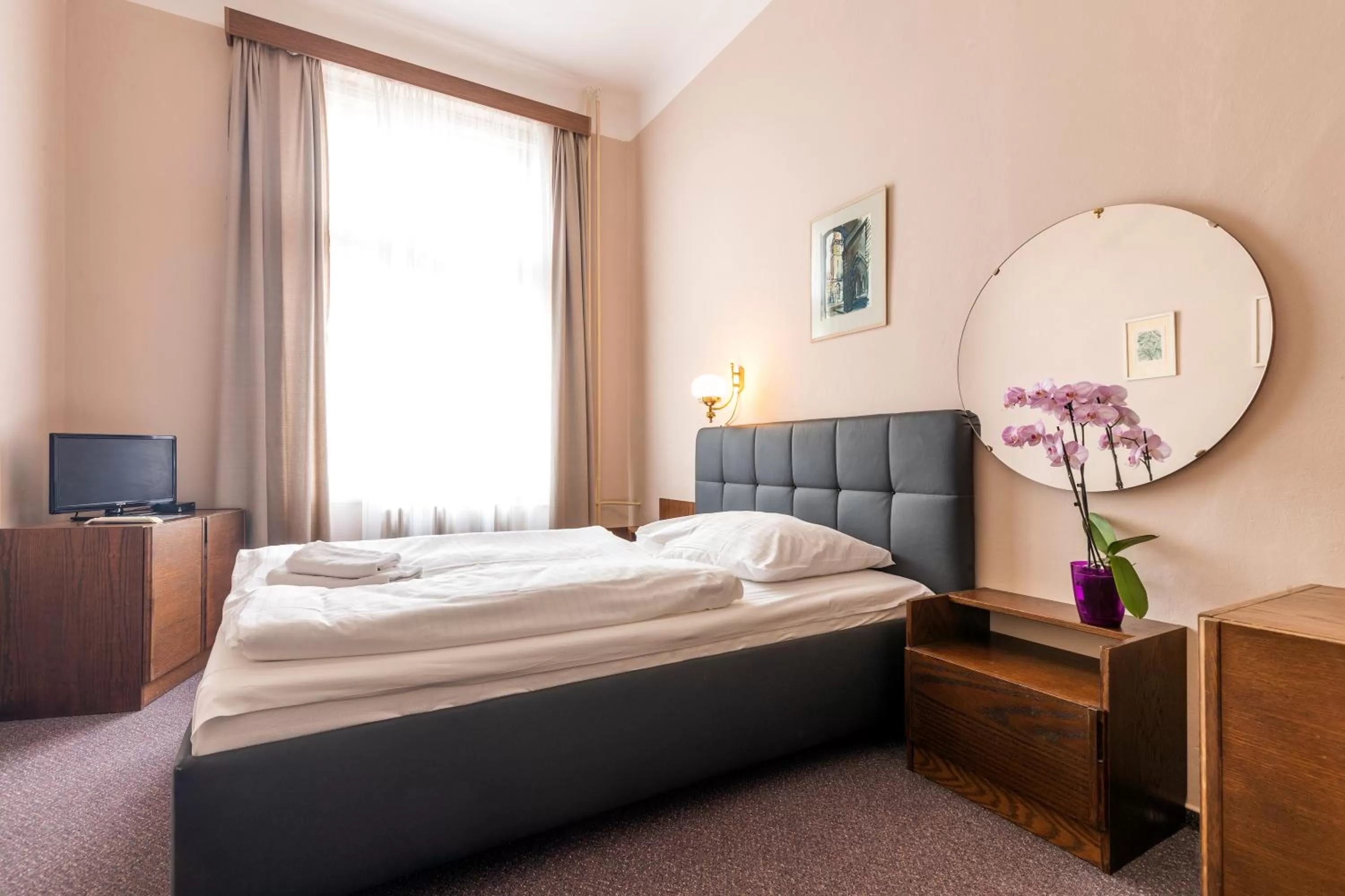 Property building, Bed in Hotel Slovan Plzeň