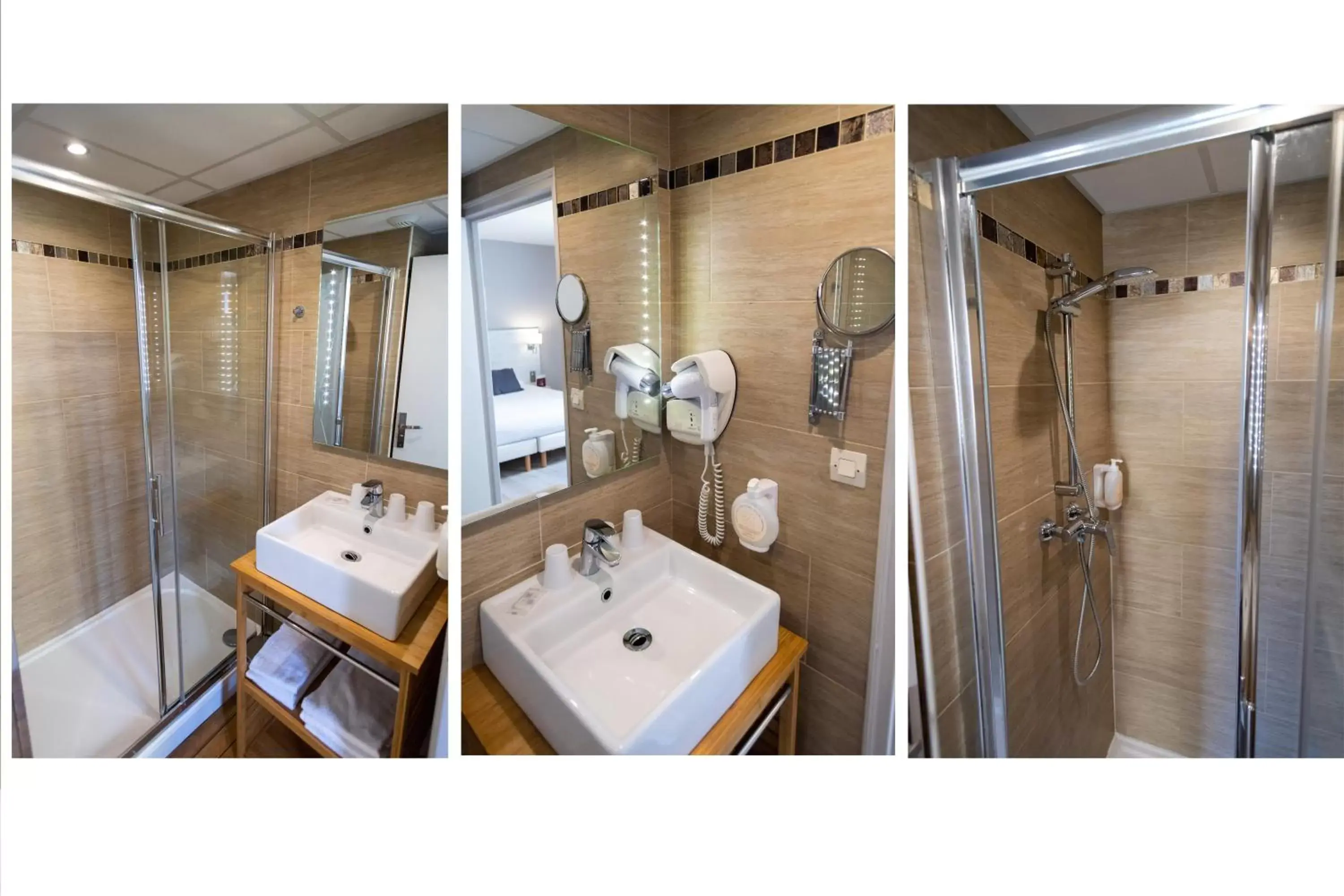Shower, Bathroom in The Originals Boutique, Hôtel Neptune, Berck-sur-Mer (Inter-Hotel)