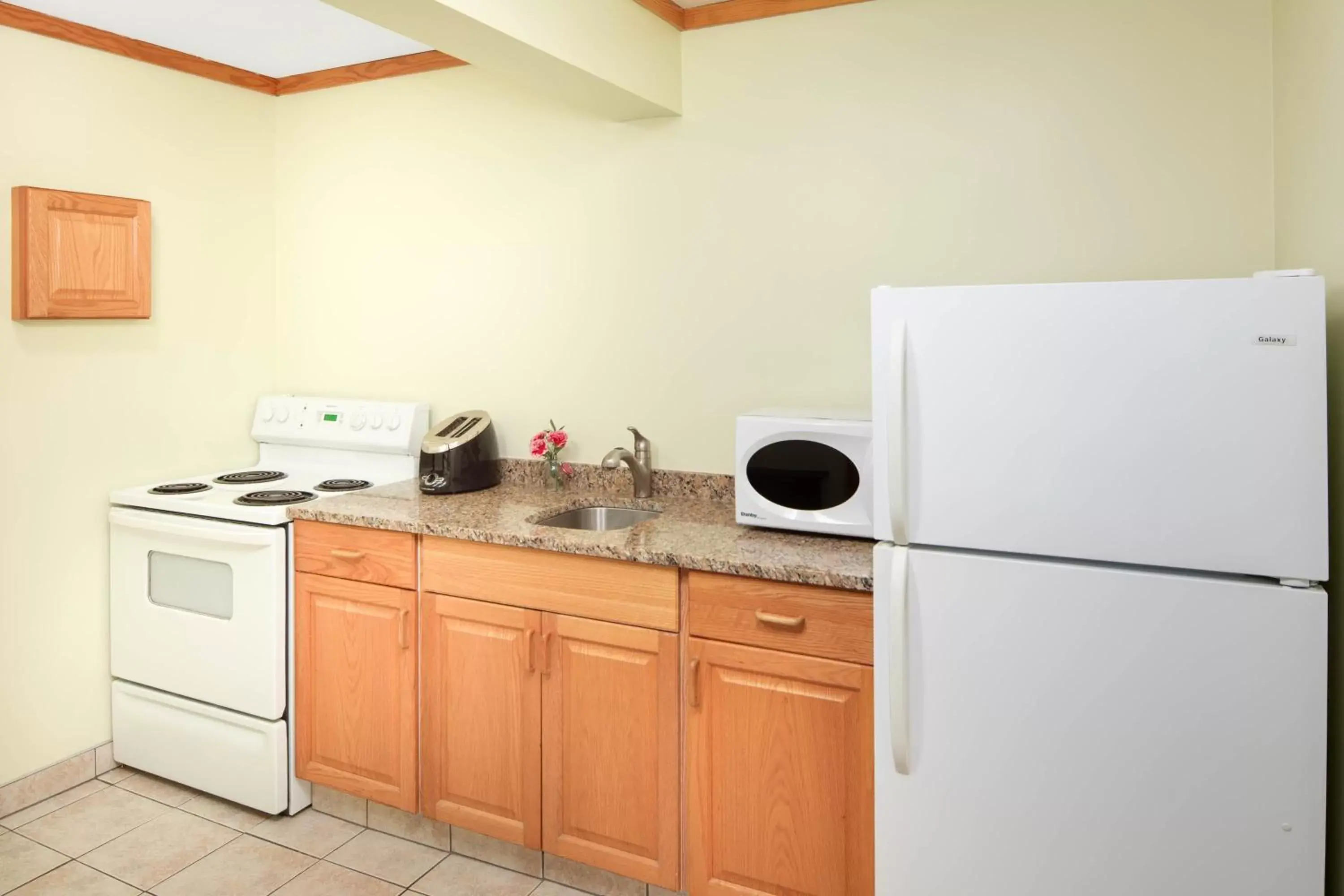 Kitchen or kitchenette, Kitchen/Kitchenette in Travelodge by Wyndham Golden Sportsman Lodge