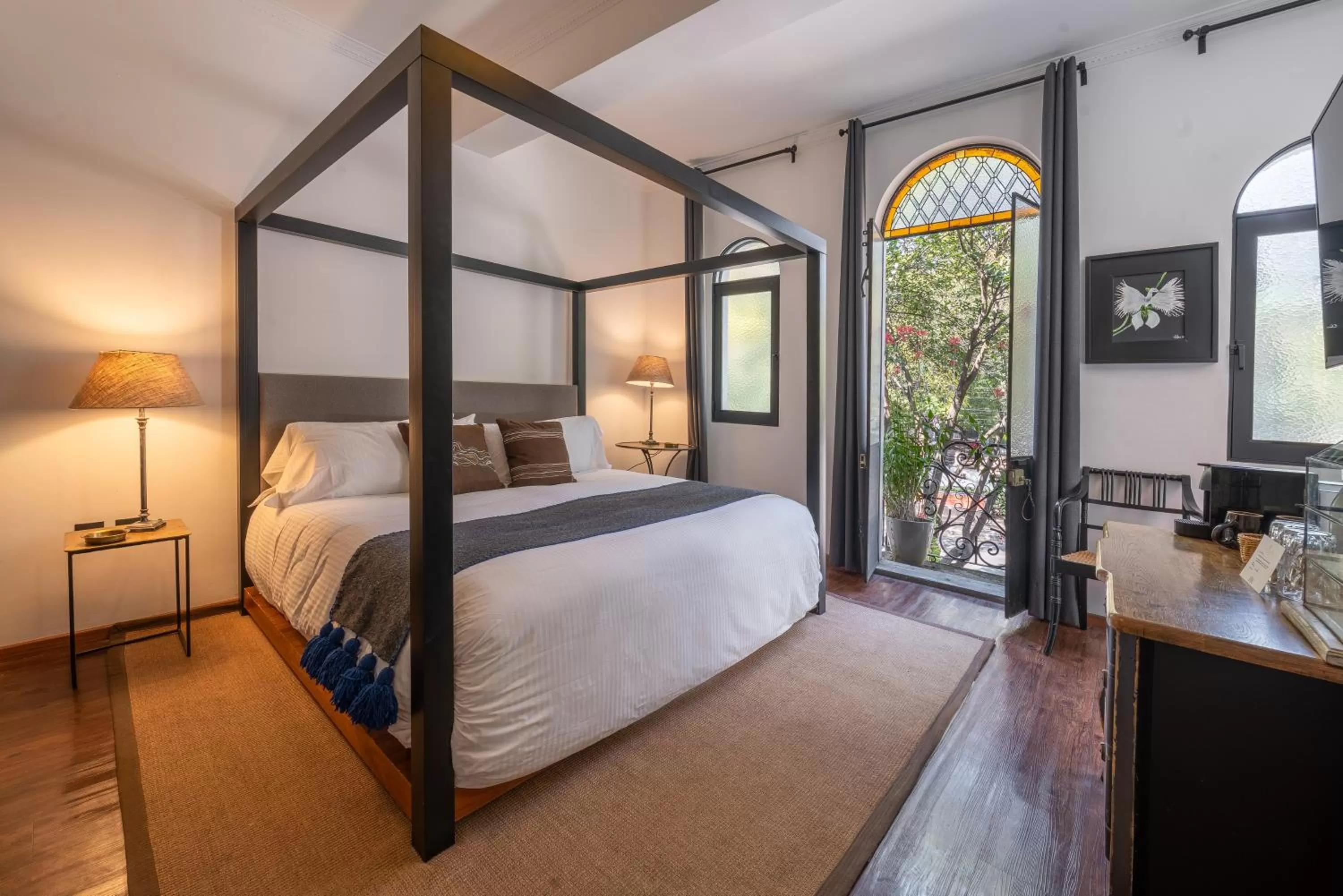 Bed in Orchid House Mexico City