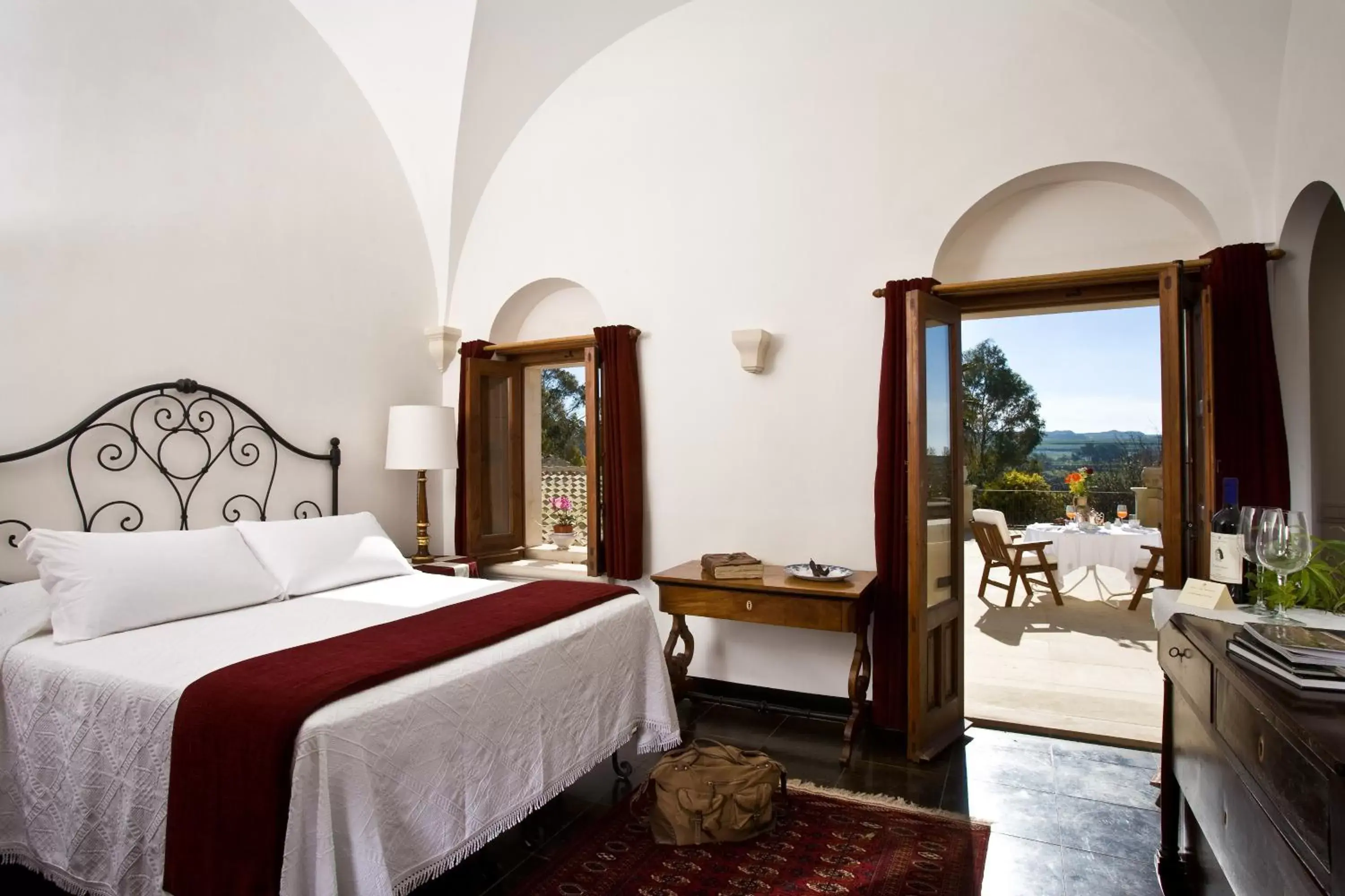 Balcony/Terrace, Bed in Eremo Della Giubiliana