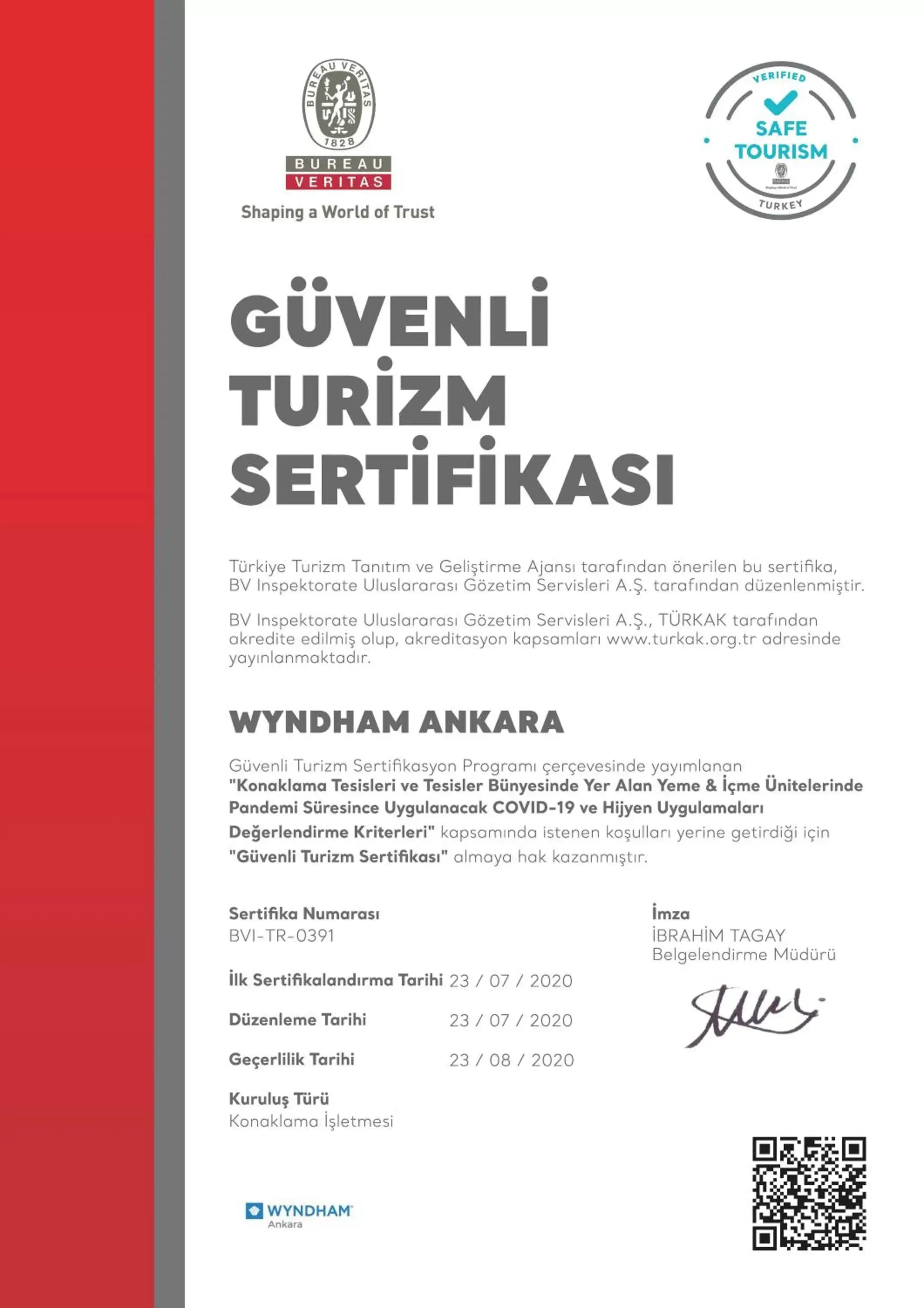 Logo/Certificate/Sign in Wyndham Ankara