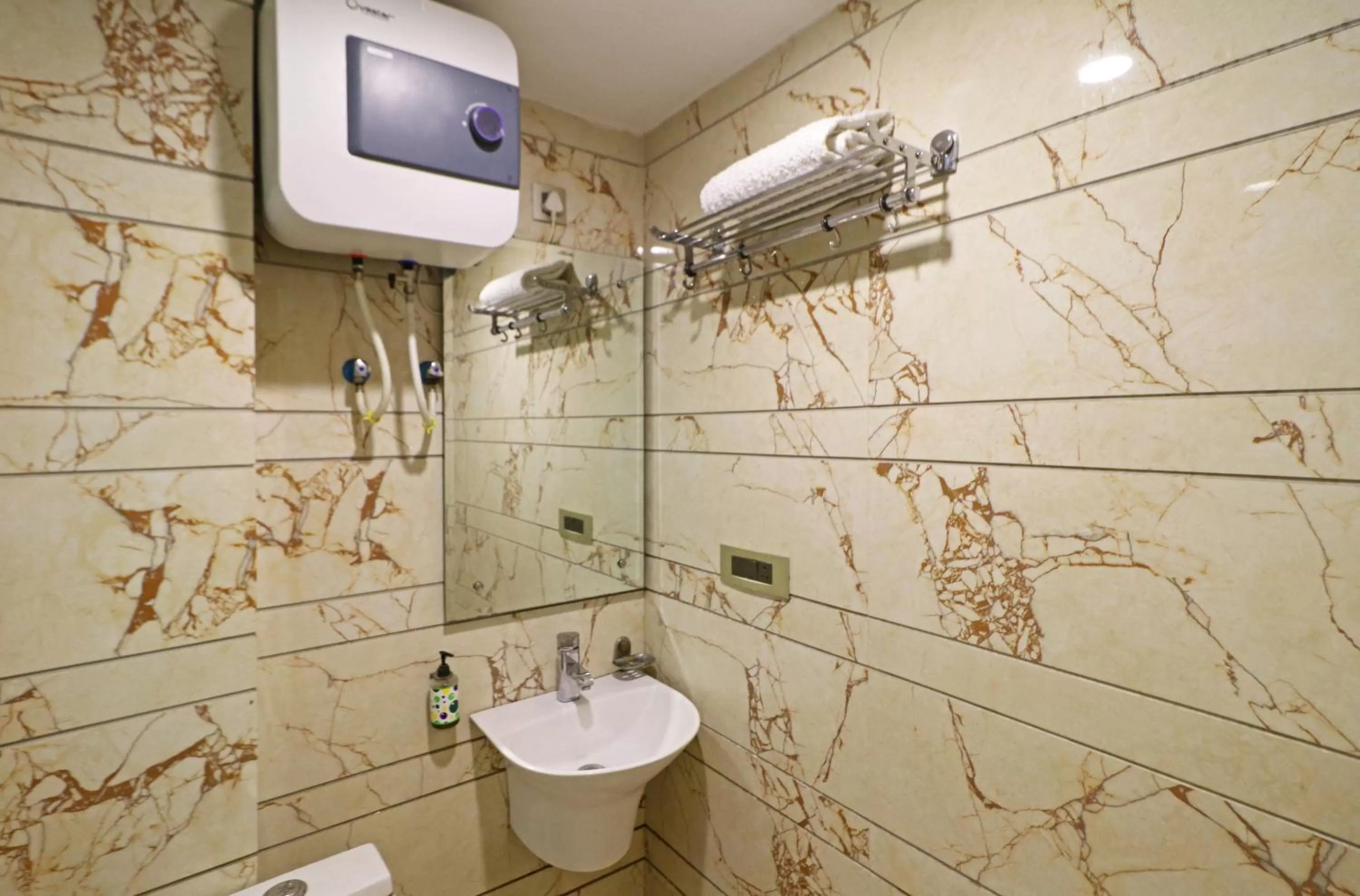 Bathroom in The Hotel Mohit -5 Minutes Walk From New Delhi Railway Station - Paharganj