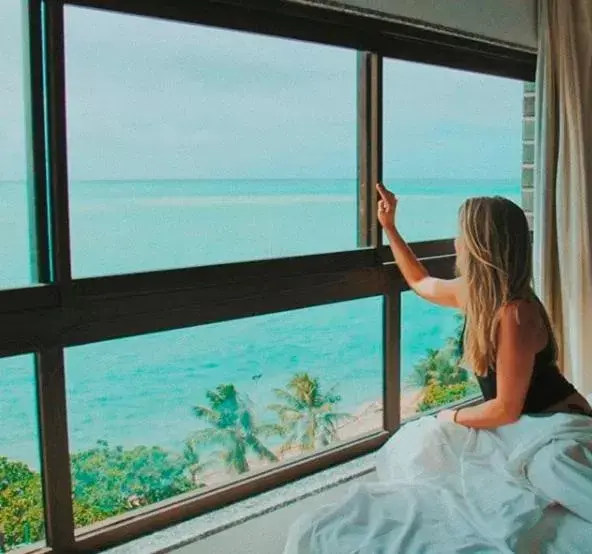 Bed, Sea View in Hotel Ponta Verde Maceió