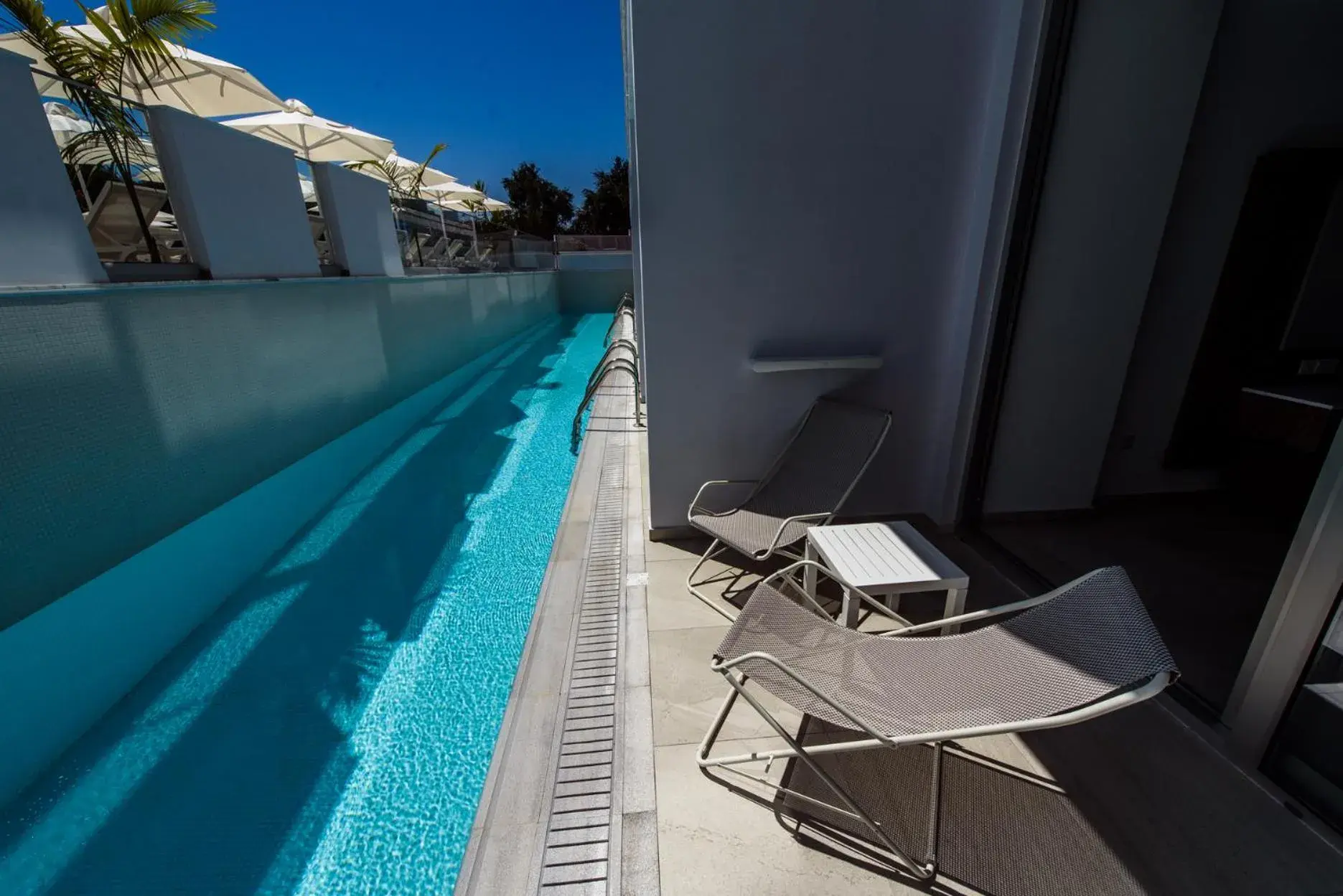 Balcony/Terrace, Swimming Pool in Eleana Hotel