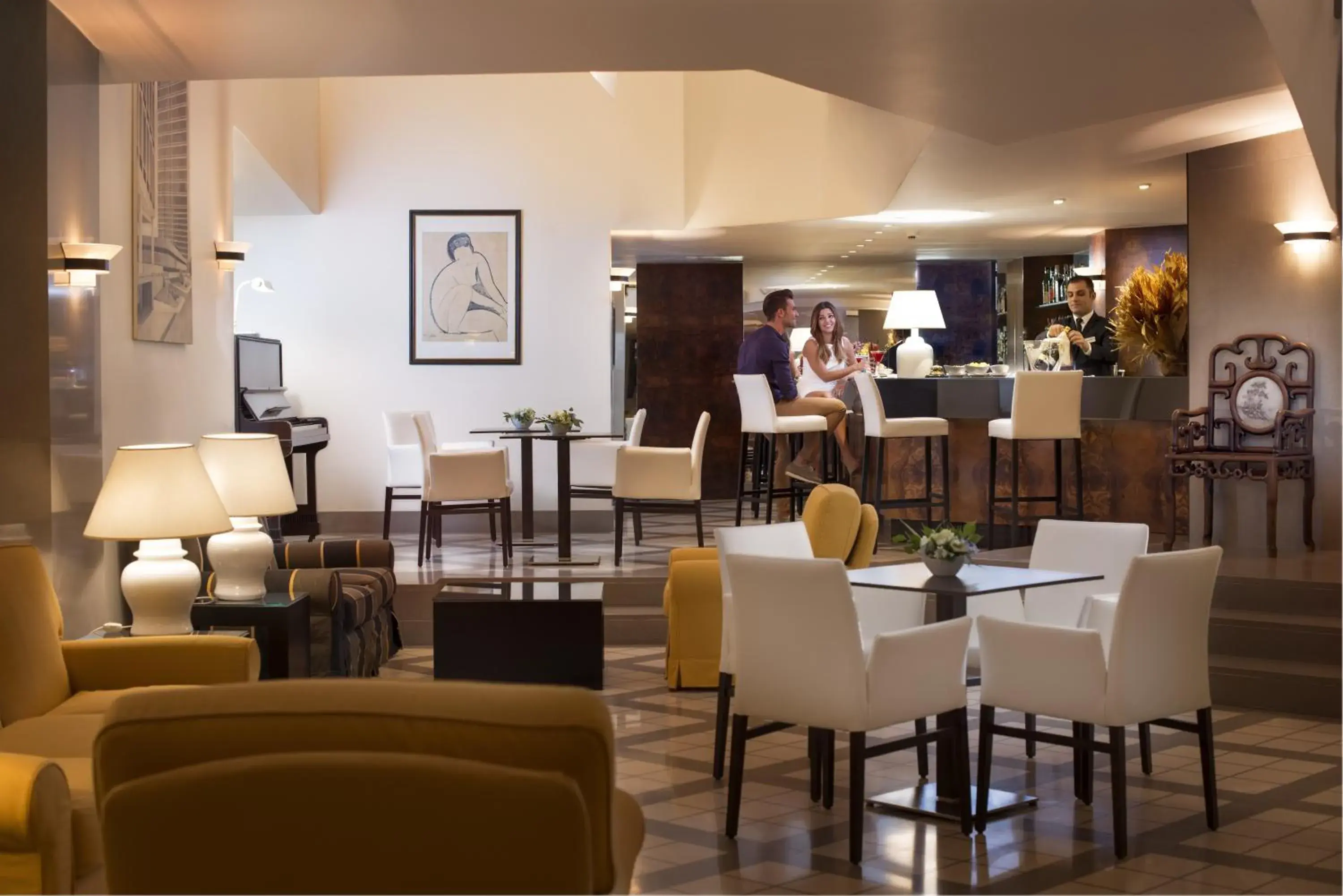 Lounge or bar, Restaurant/Places to Eat in Sardegna Hotel - Suites & Restaurant