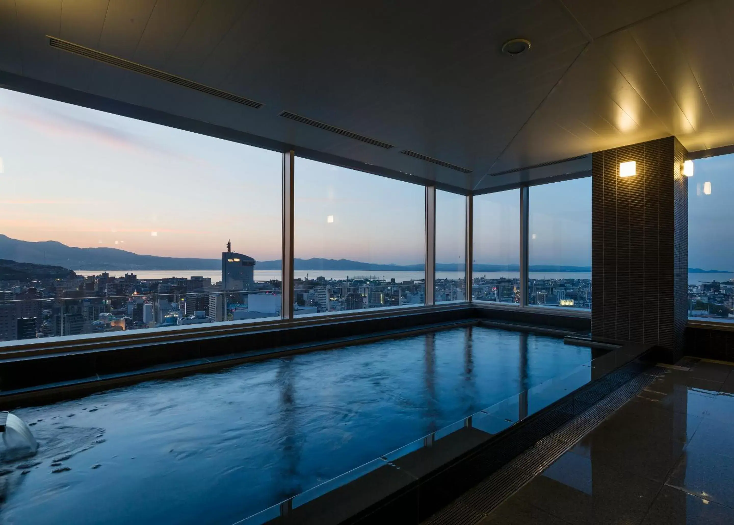 Hot Spring Bath, Swimming Pool in JR Kyushu Hotel Blossom Oita