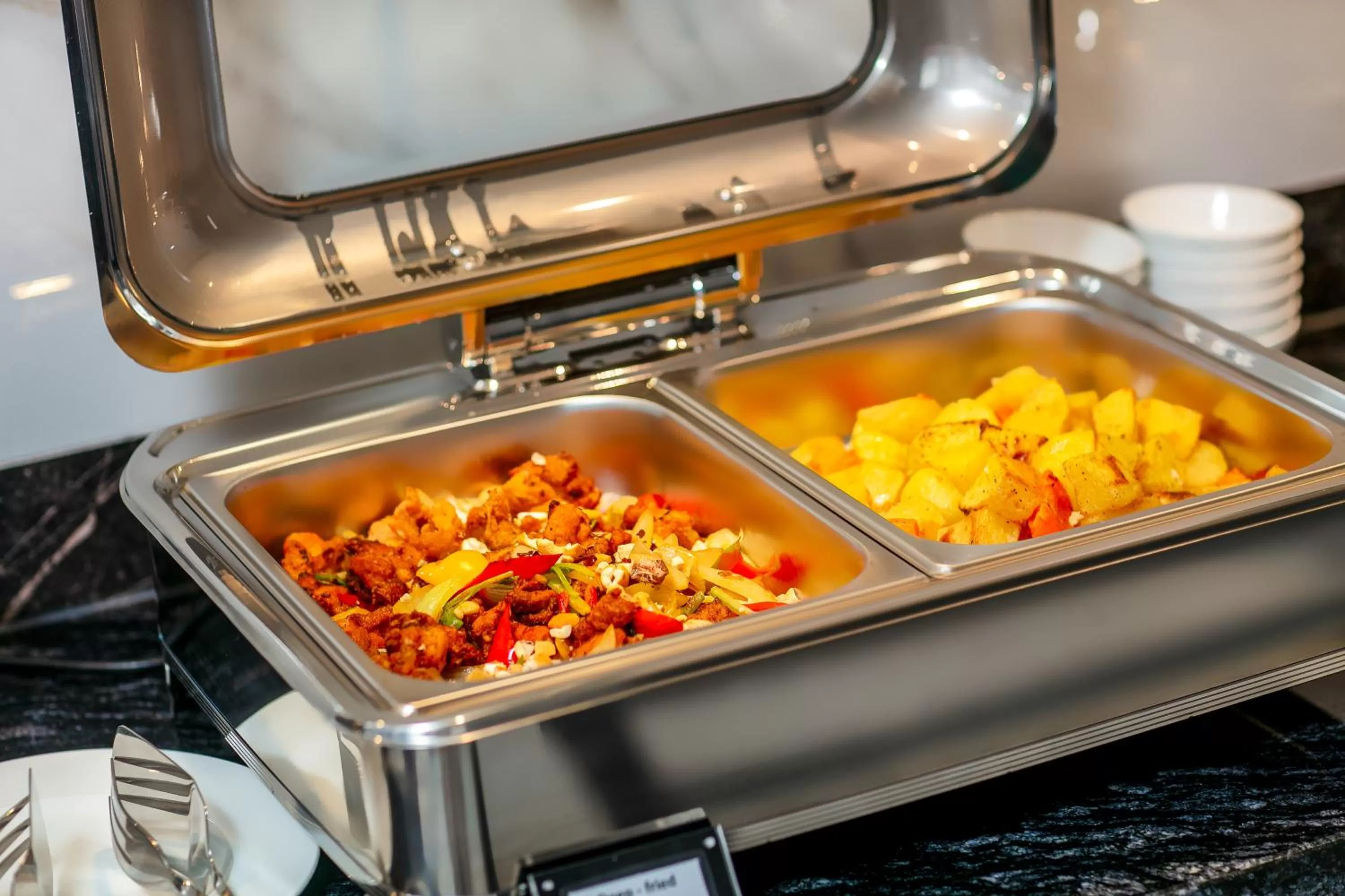 Buffet breakfast in MAY DE VILLE Lakeside Hotel