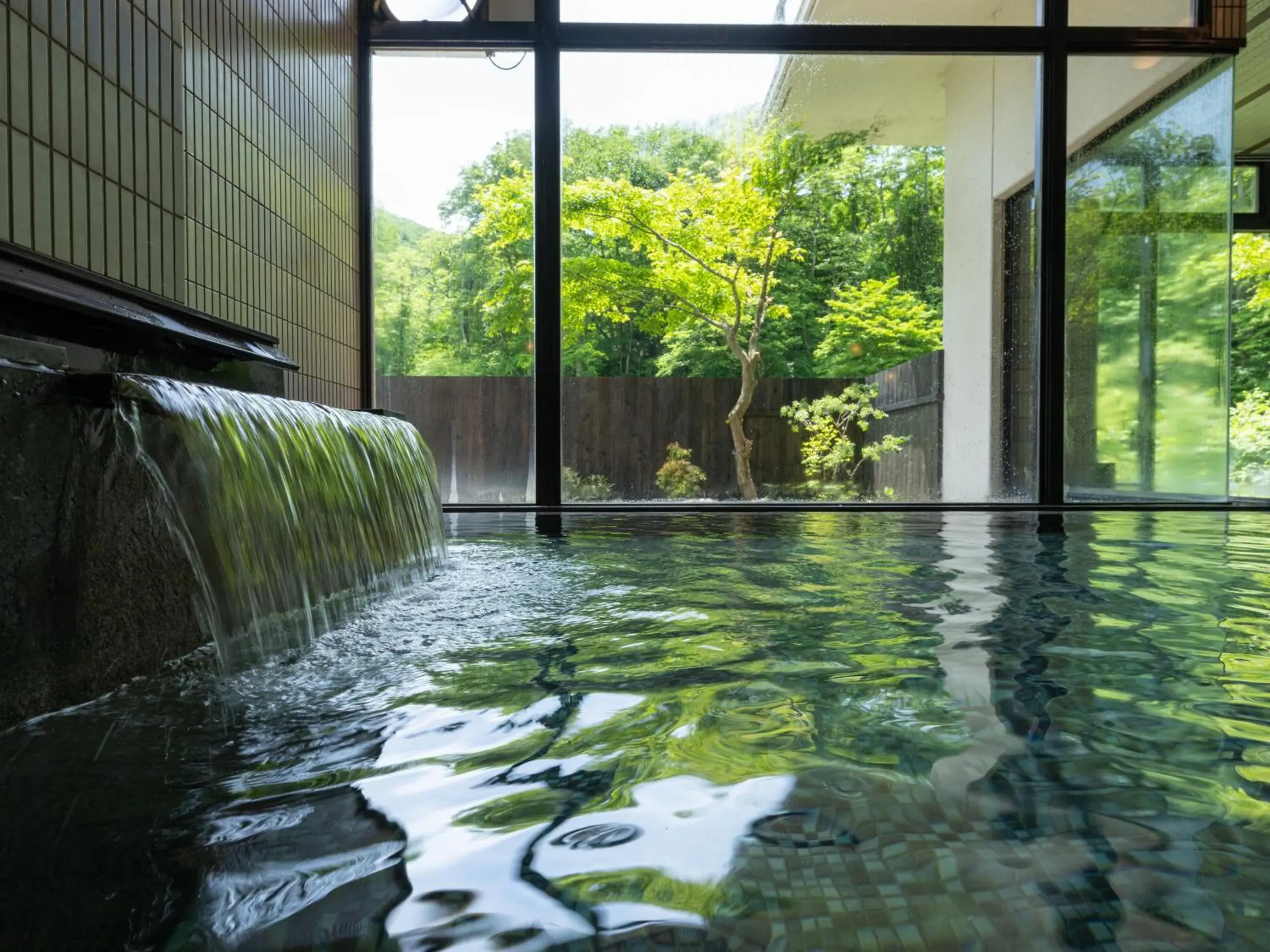 Hot Spring Bath, Swimming Pool in Kamenoi Hotel Nikko Yunishigawa