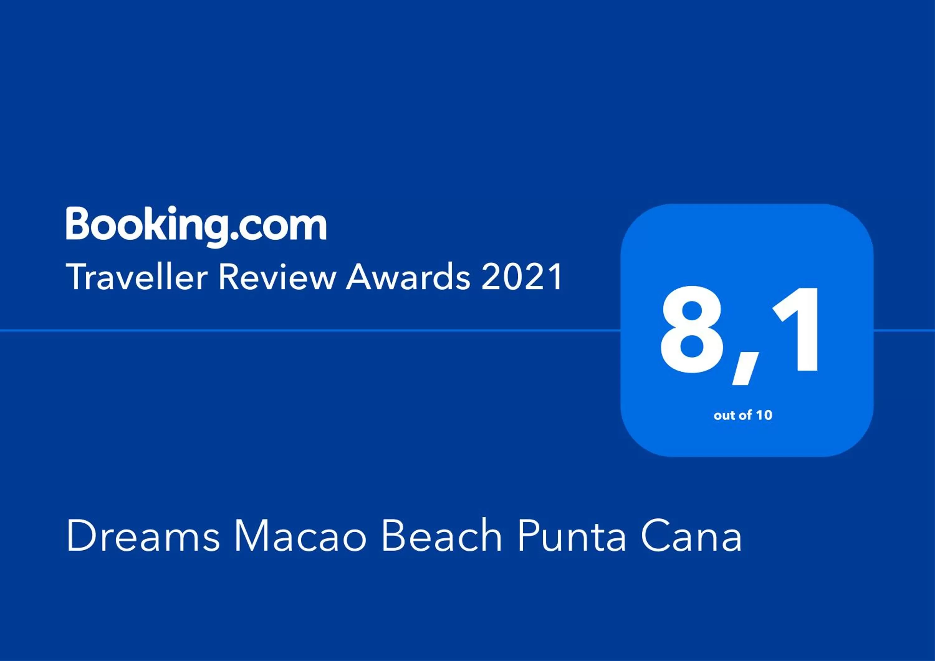 Certificate/Award in Dreams Macao Beach Punta Cana - All Inclusive