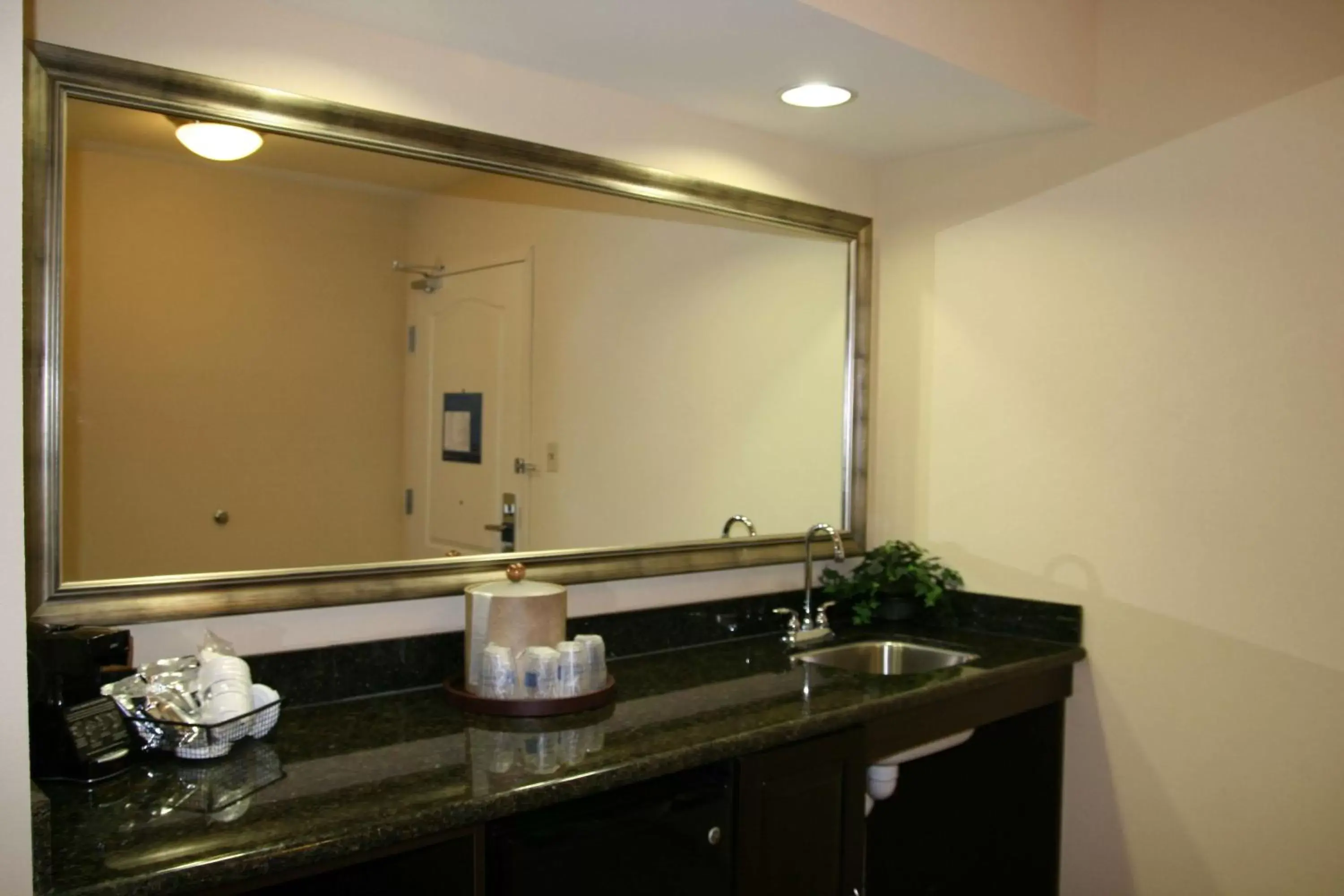 Kitchen or kitchenette, Bathroom in Hampton Inn Alpine