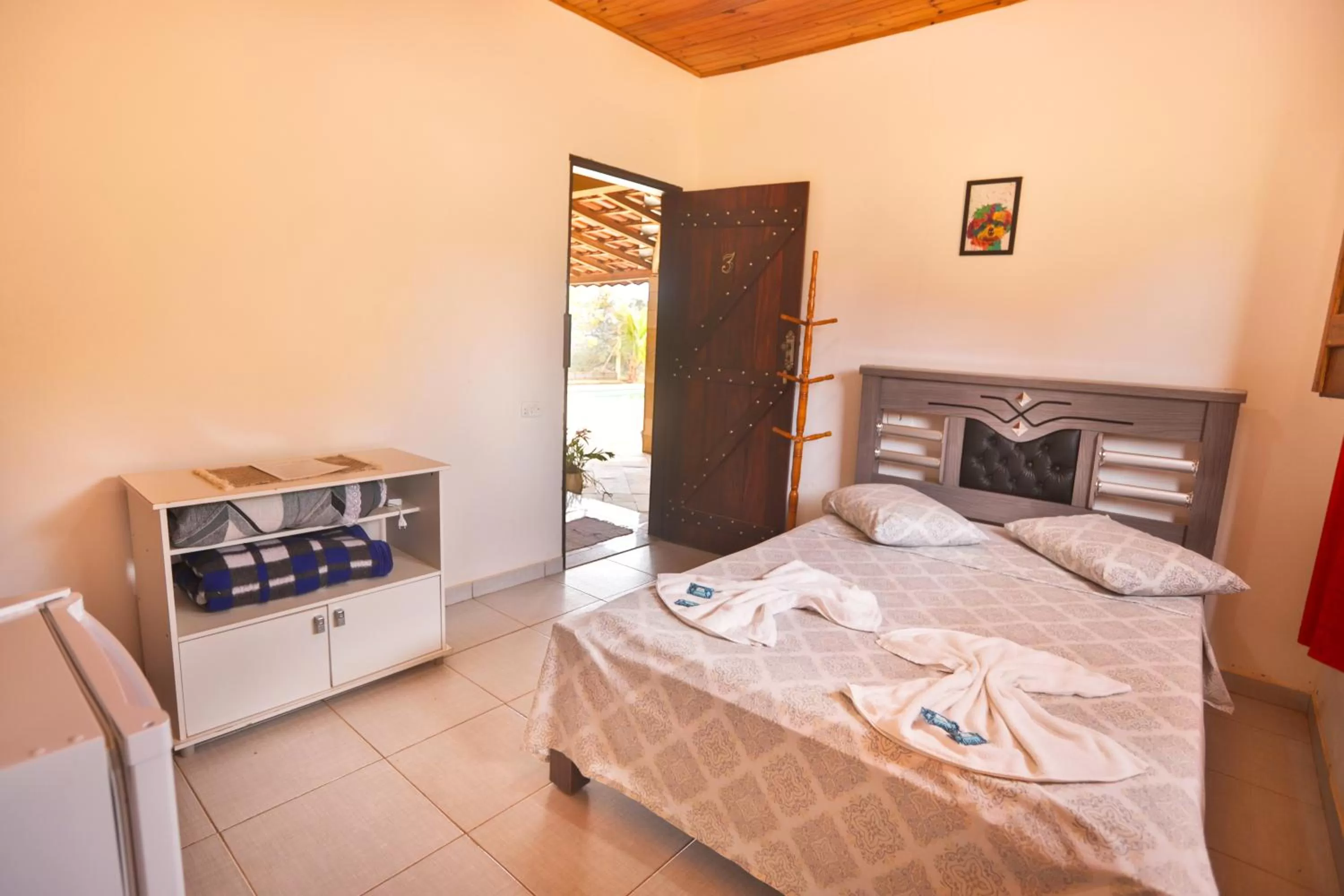 Bed in Pousada e Chales Por do Sol