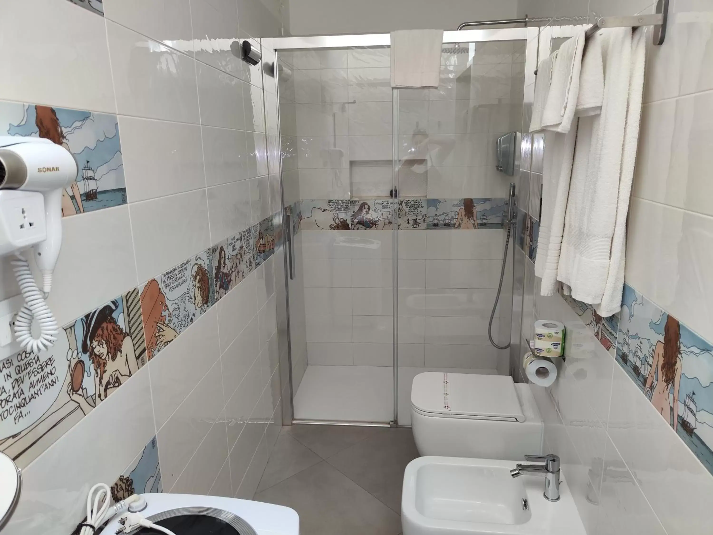 Shower, Bathroom in San Francesco Rooms and Apartment with Terrace in Palermo