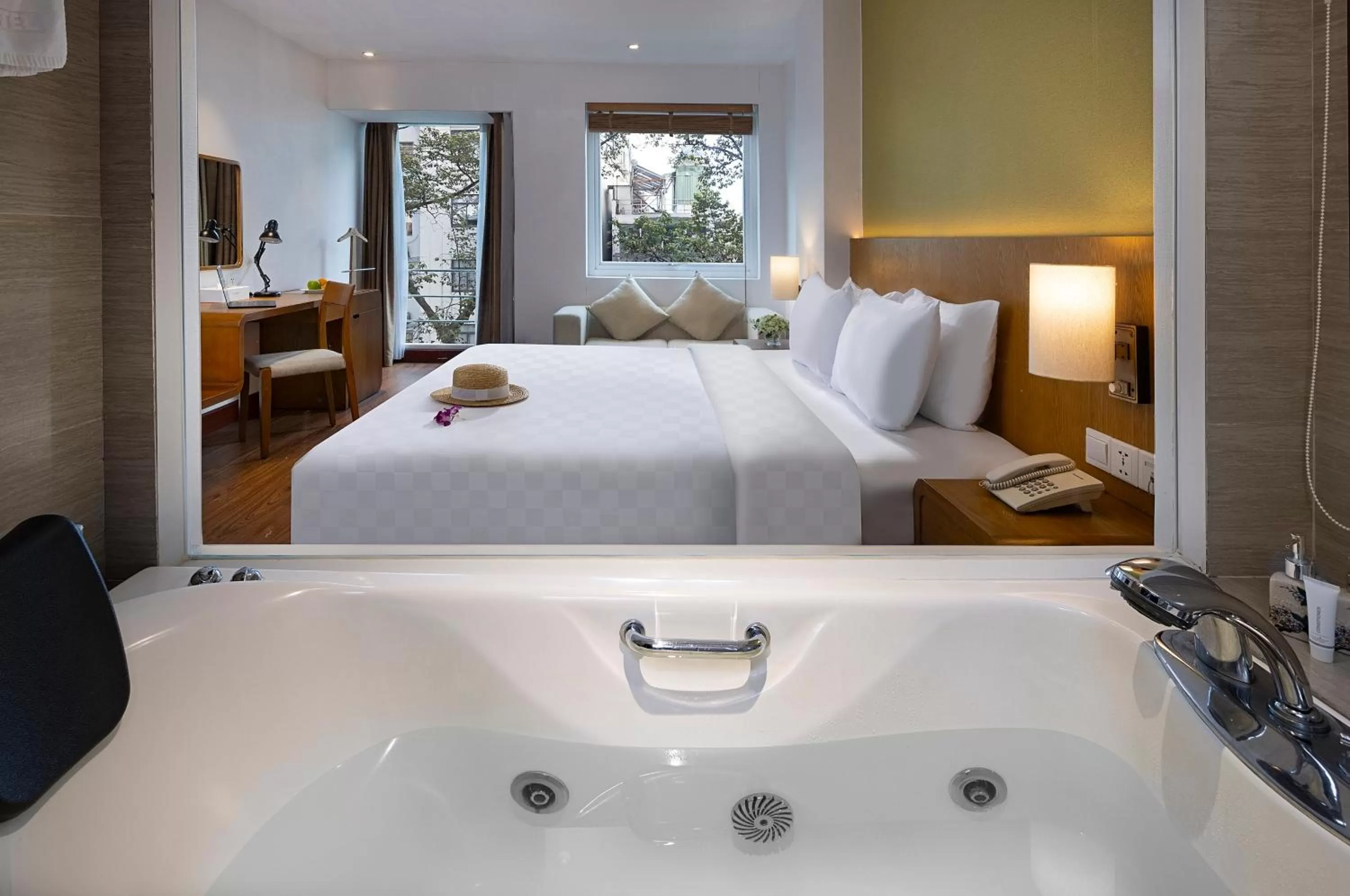 View (from property/room), Bed in Harmony Saigon Hotel & Spa