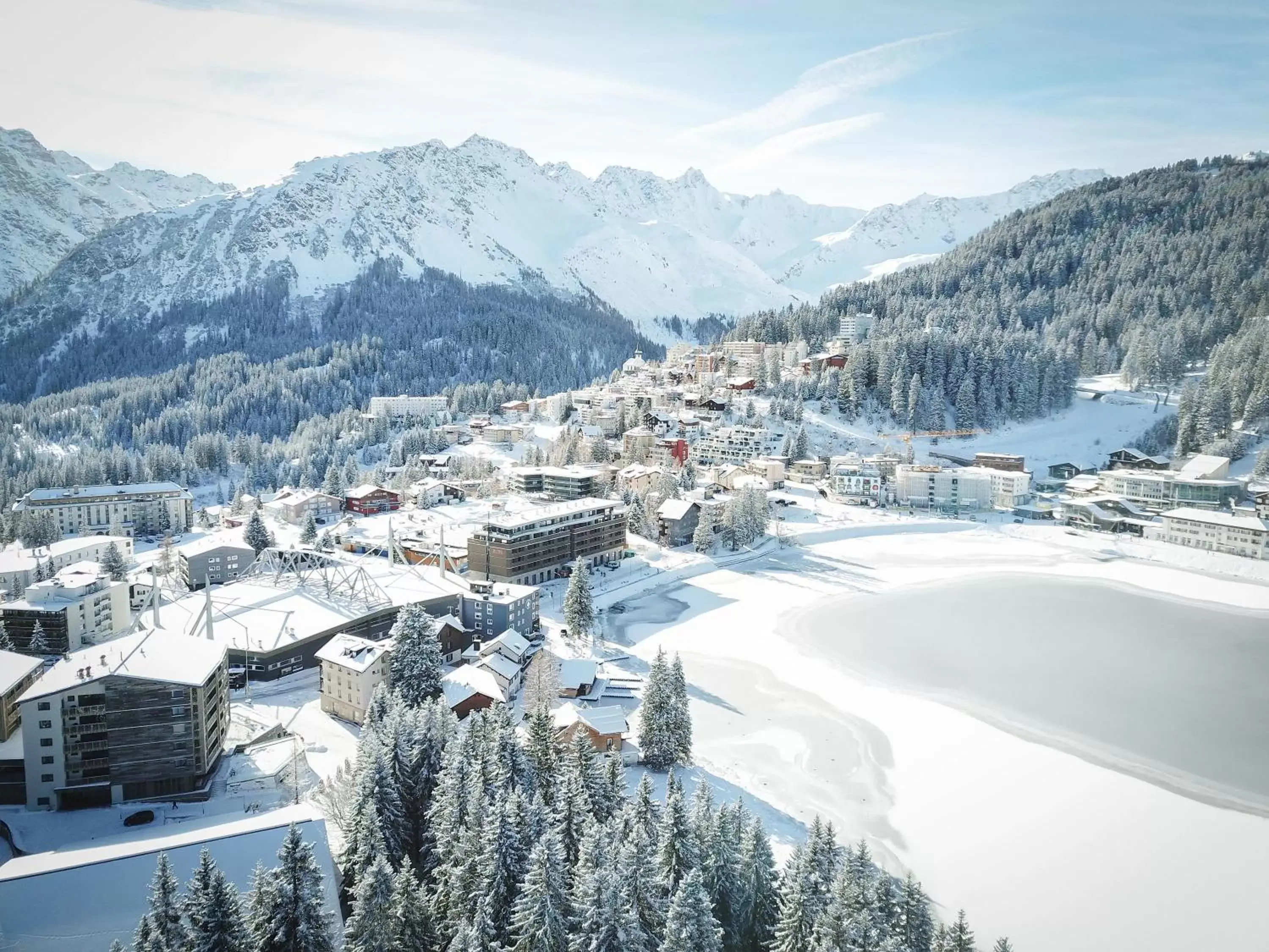 Property building, Winter in Aves Arosa