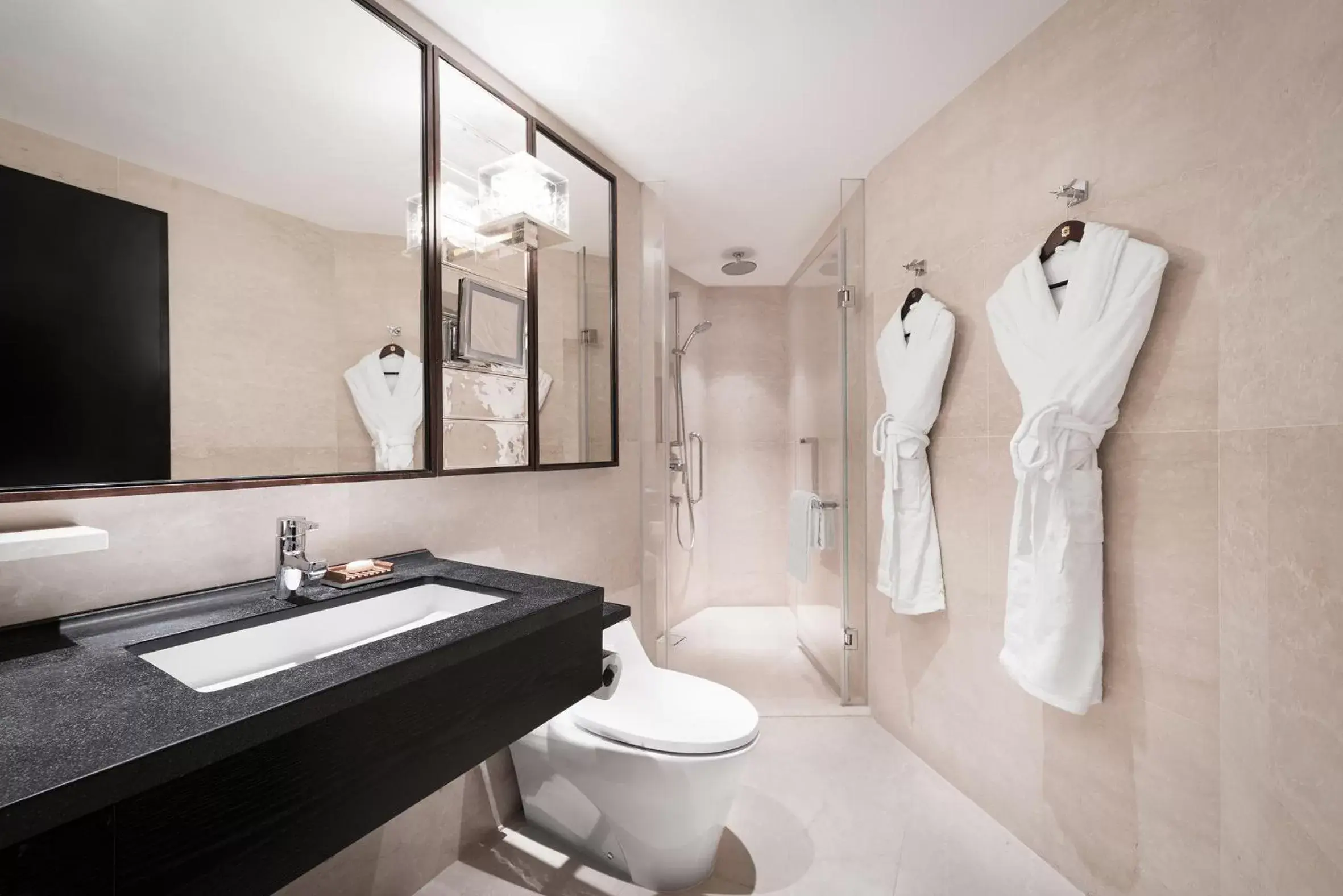 Shower, Bathroom in Shangri-La Singapore