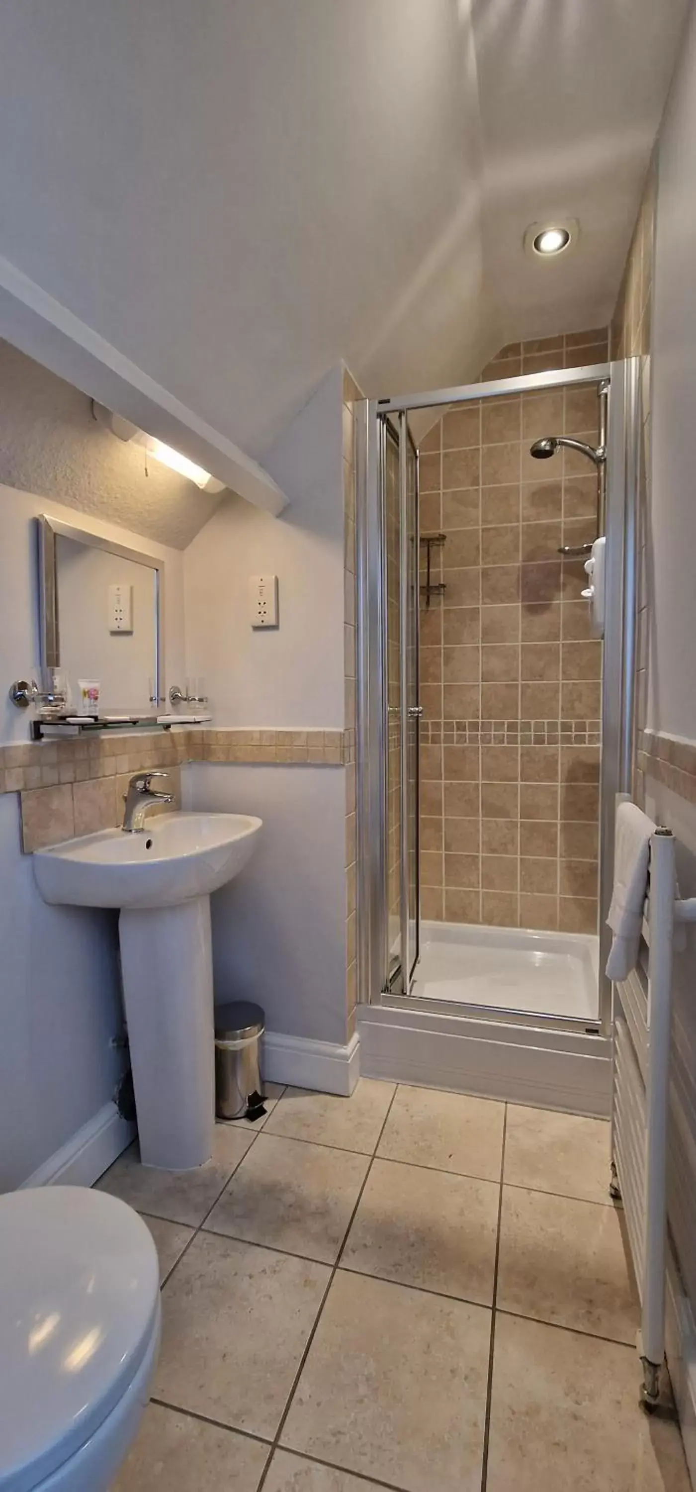 Shower, Bathroom in Bonny Brae House by Woodland Park