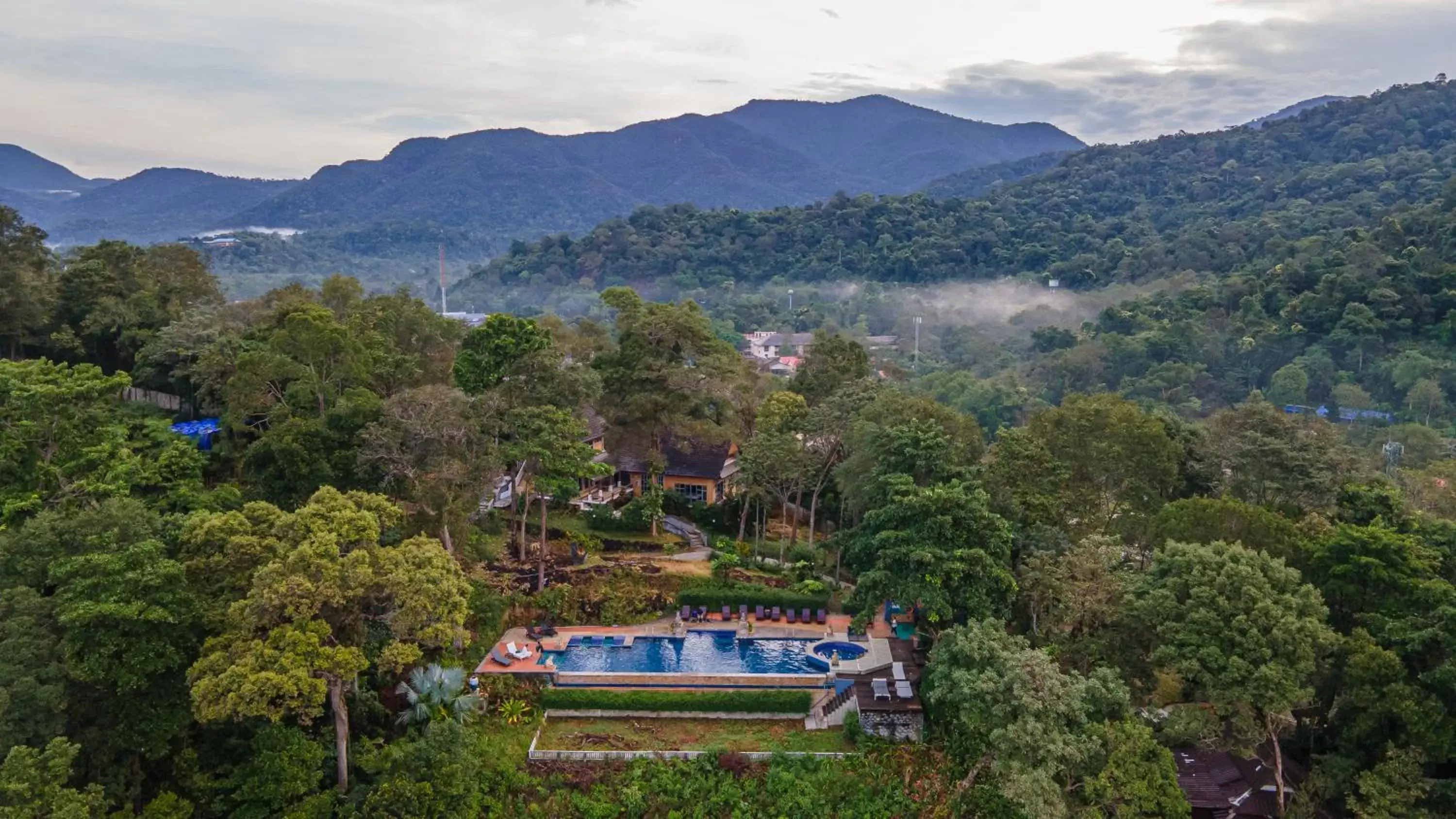 Bird's eye view, Pool View in Koh Chang Cliff Beach Resort