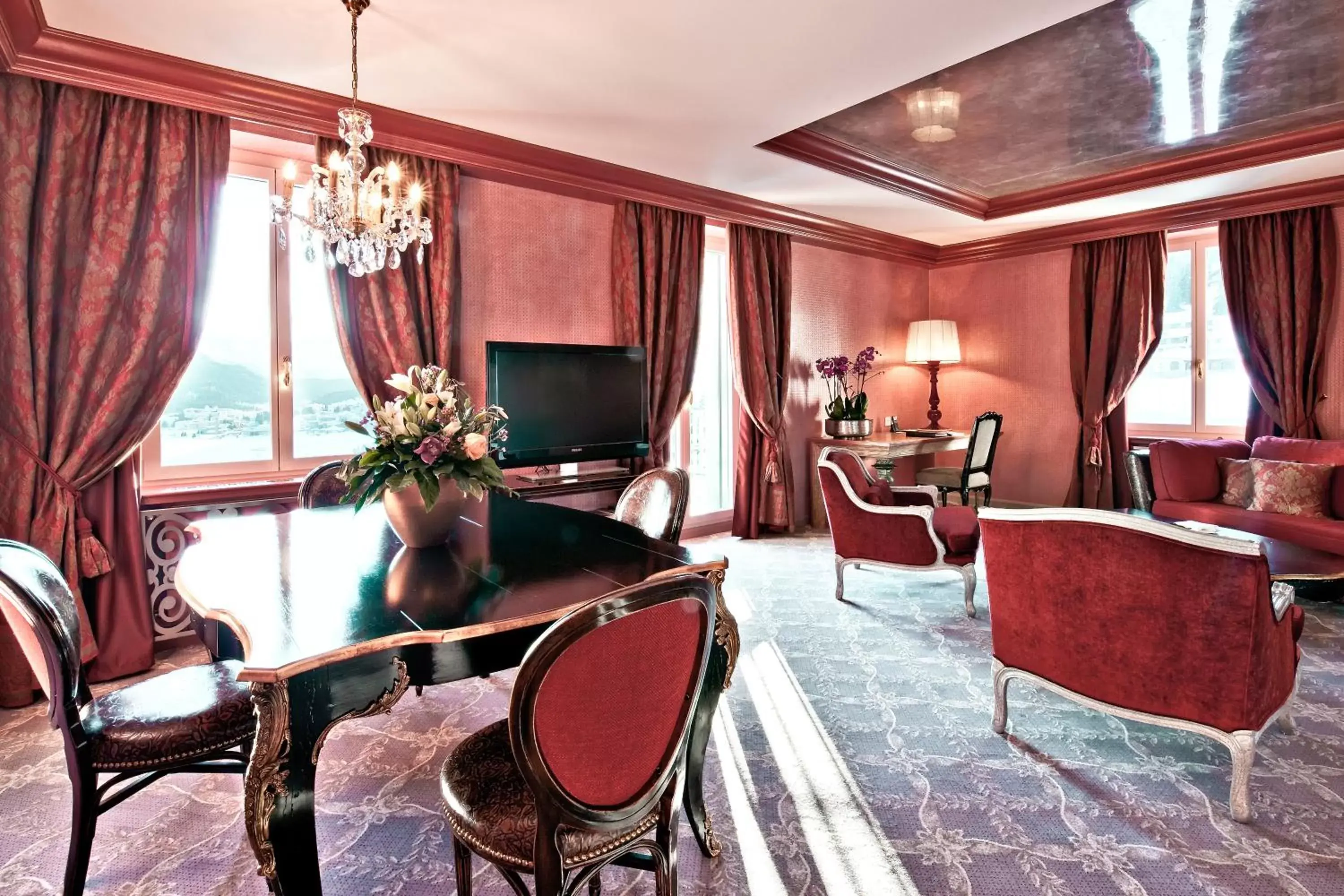 Living room in Carlton Hotel St Moritz - The Leading Hotels of the World