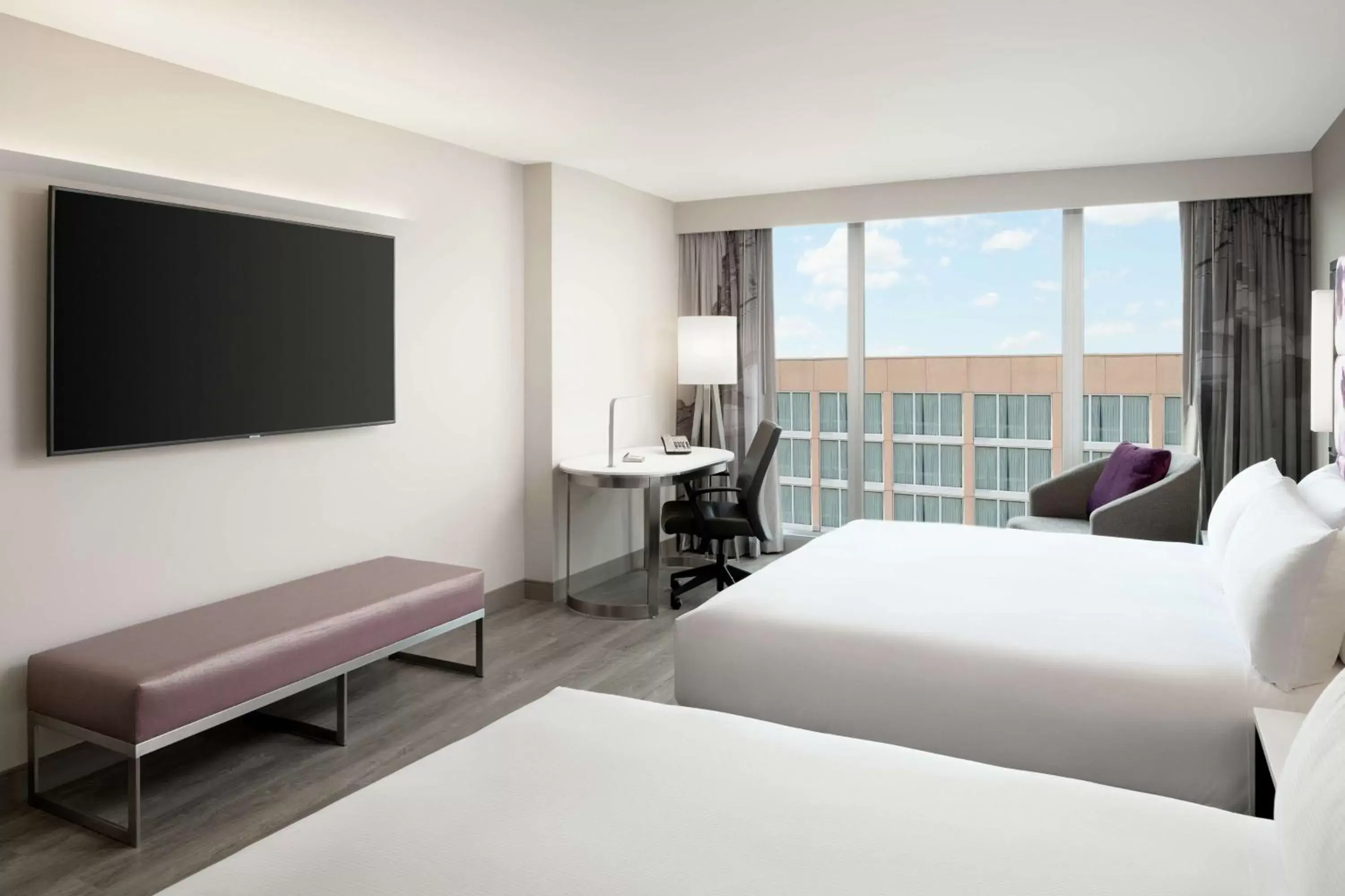 Bedroom, TV/Entertainment Center in Hilton Washington DC National Mall The Wharf