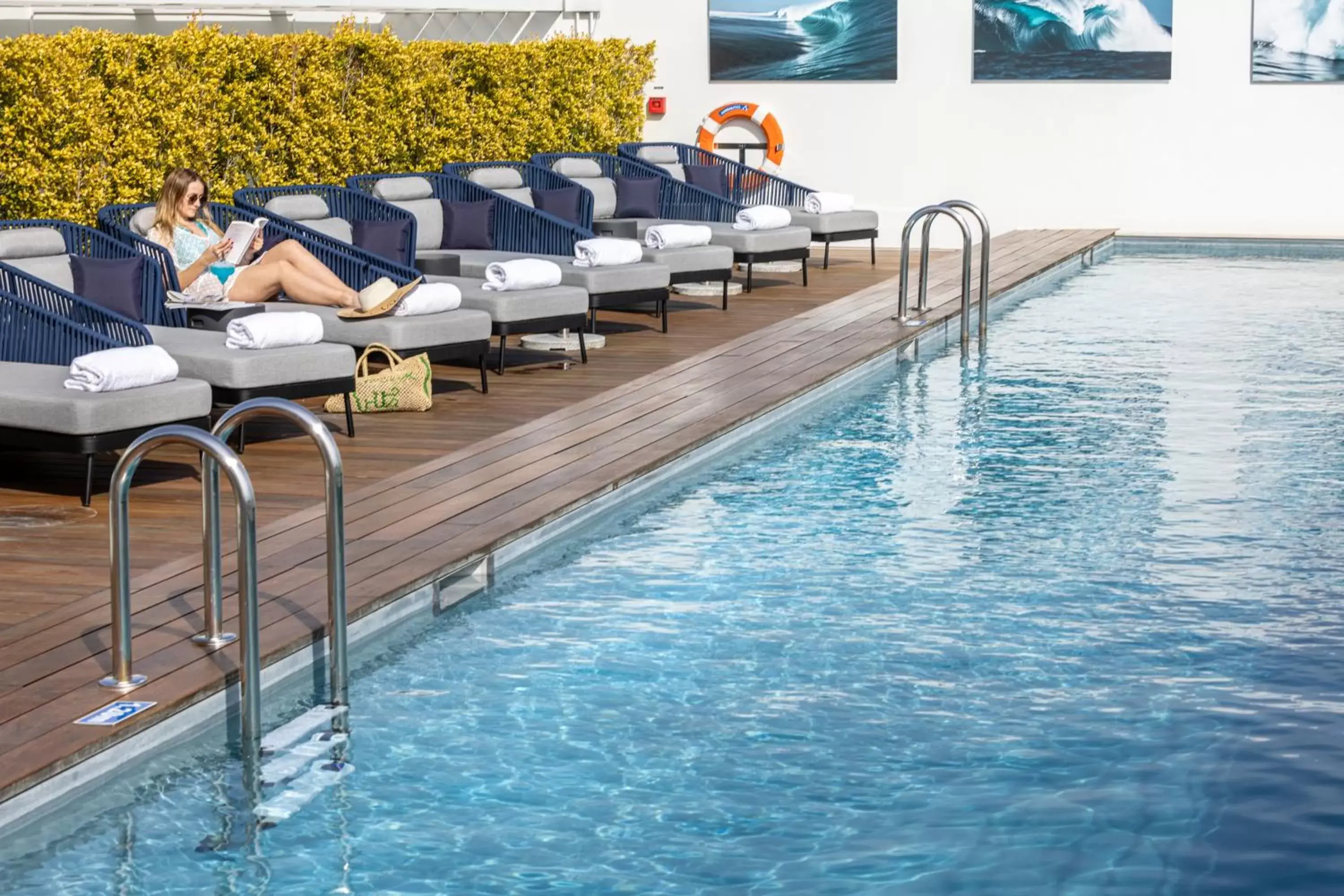 Balcony/Terrace, Swimming Pool in Hotel Indigo Cagnes-sur-Mer, an IHG Hotel