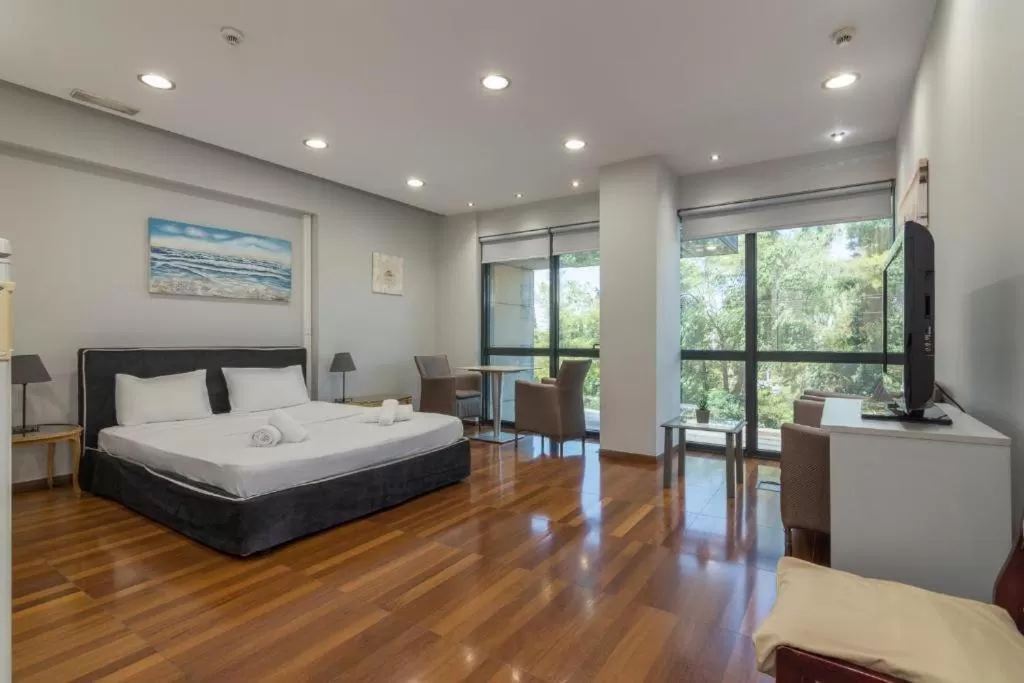 Bedroom, Bed in Arditou Akropolis Apartments-Suites