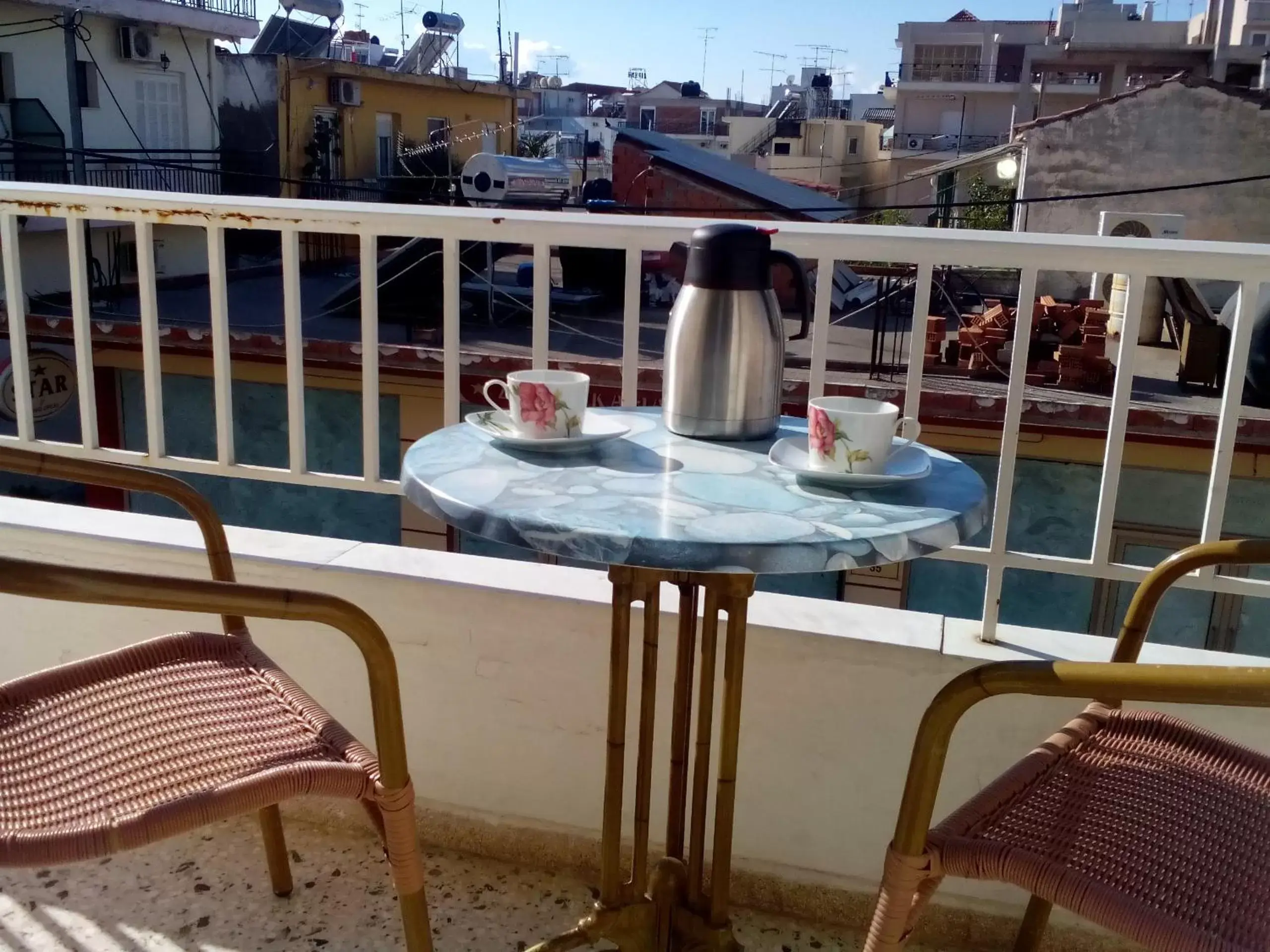 Coffee/tea facilities, Balcony/Terrace in Sofia Rooms