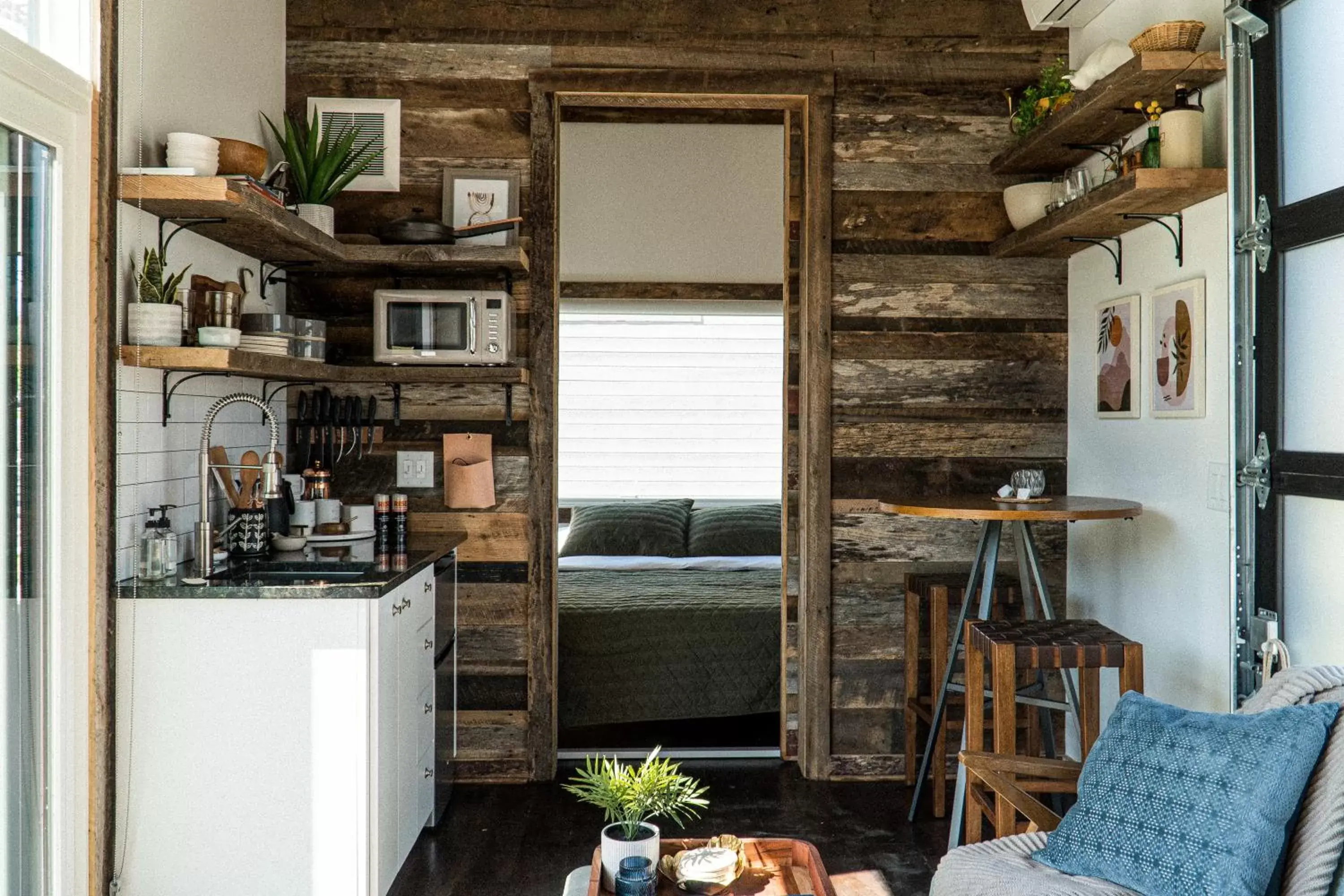 Kitchen or kitchenette in Ironwood Grove, Tiny House Hotel