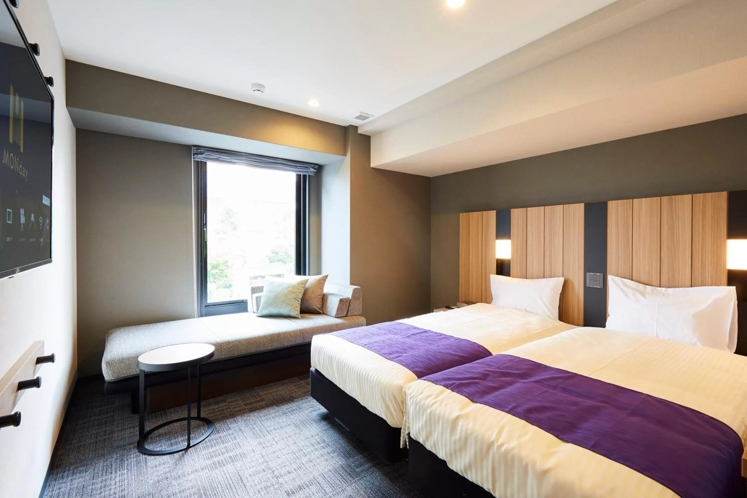 Bed in hotel MONday Kyoto Karasuma Nijo Bed in hotel MONday Kyoto Karasuma Nijo