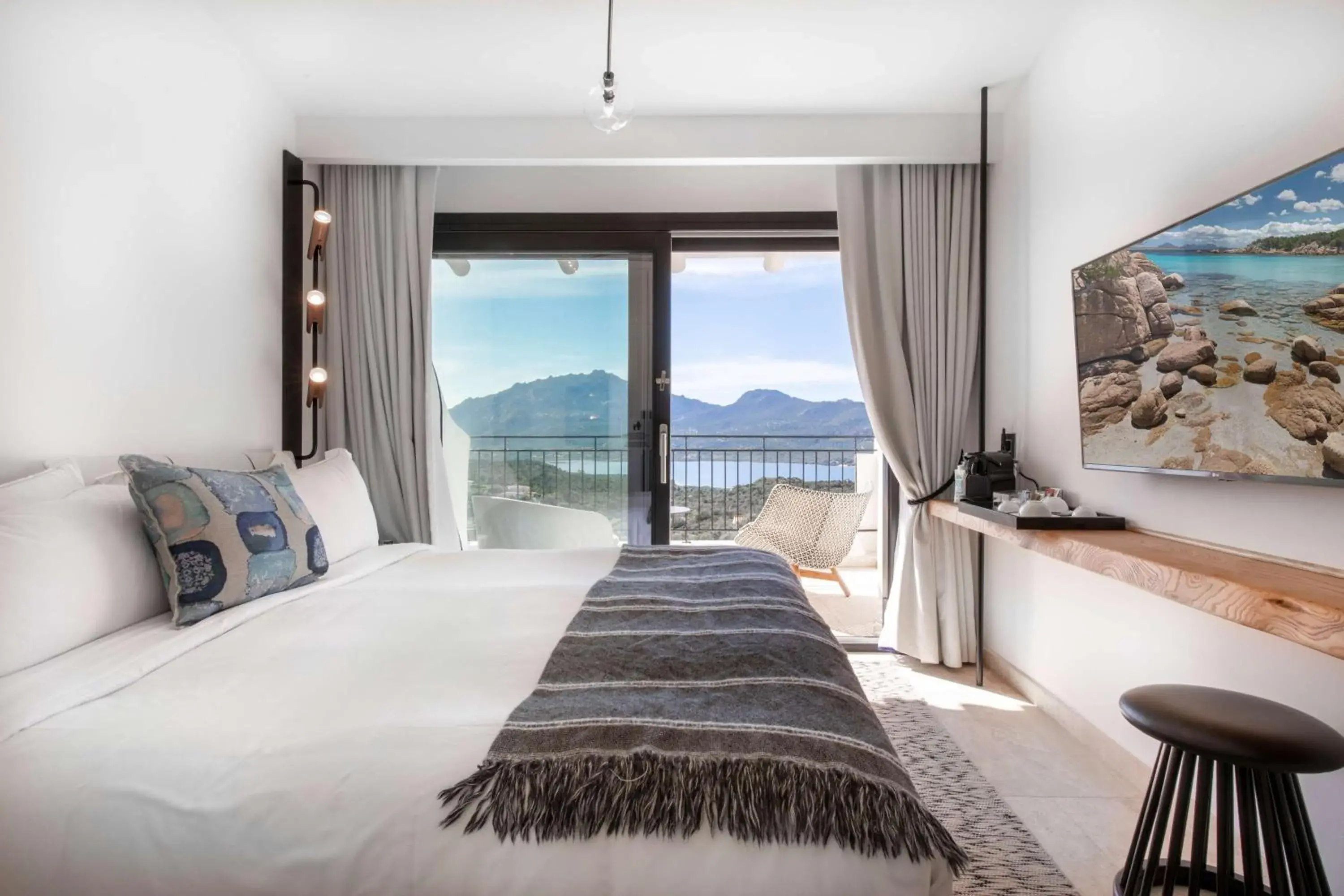 Bed, Mountain View in Sulia House Porto Rotondo, Curio Collection by Hilton