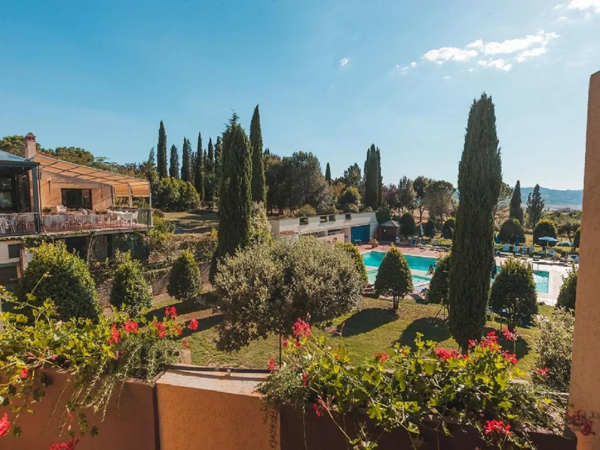 Balcony/Terrace, Pool View in Hotel Palazzuolo