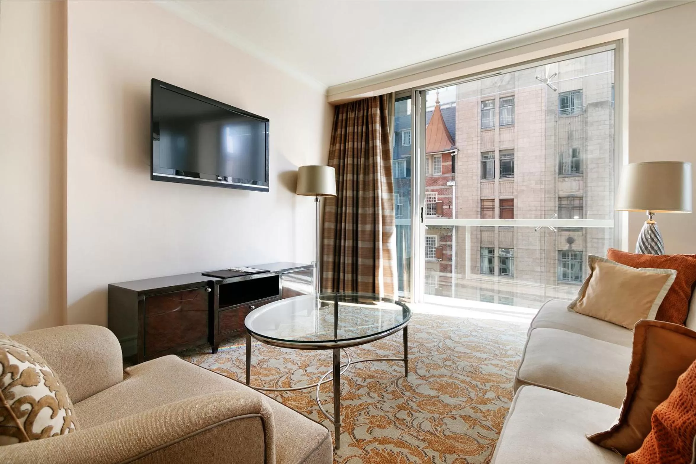 TV and multimedia, Seating Area in Taj Executive Suites, Private Residence